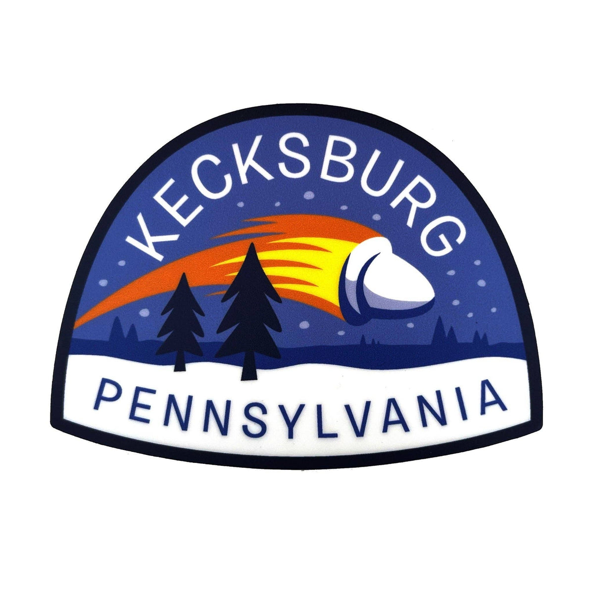 Kecksburg, Pennsylvania Travel Sticker Madam Clutterbucket's