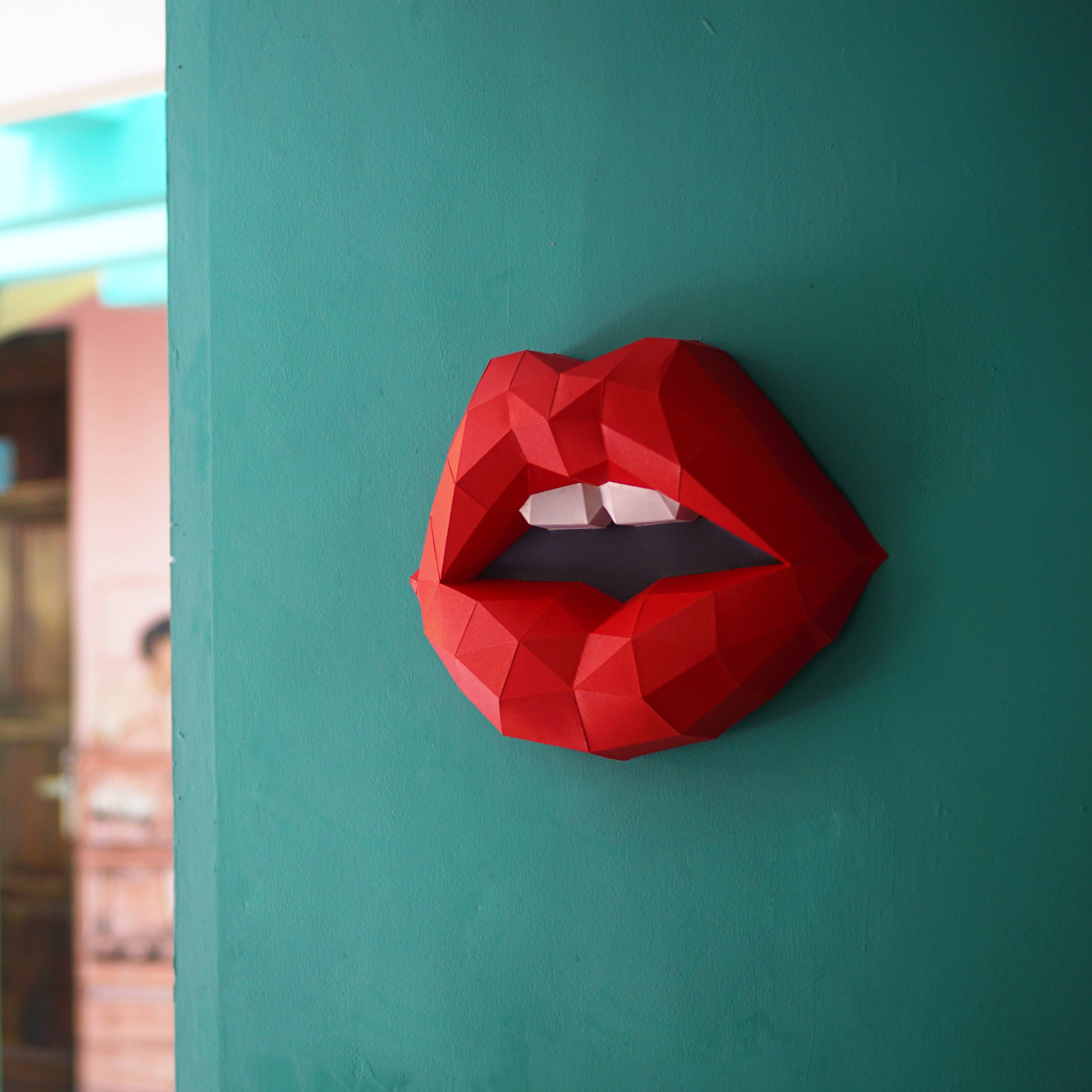 Red Lips PaperCraft Wall Art