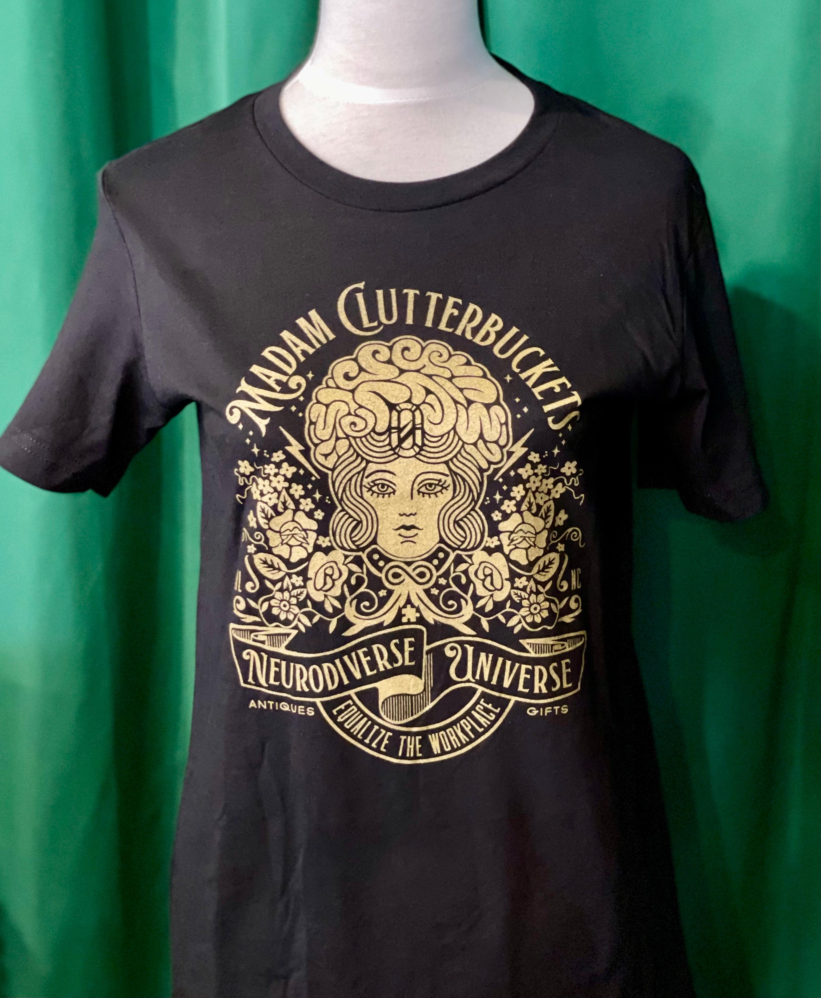Madam Clutterbucket's Neurodiverse Universe Short Sleeve T-shirt!