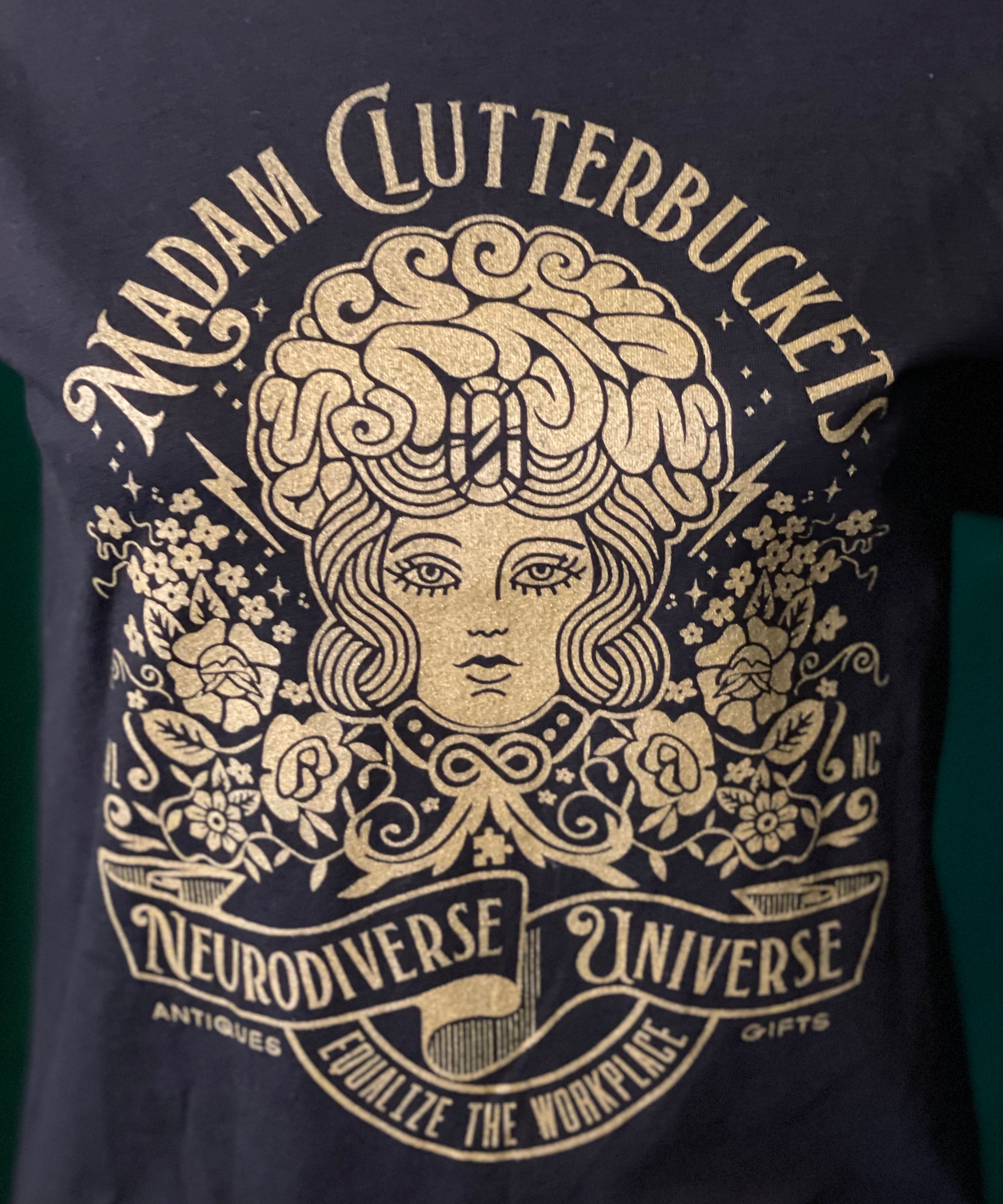 Madam Clutterbucket's Neurodiverse Universe Short Sleeve T-shirt!