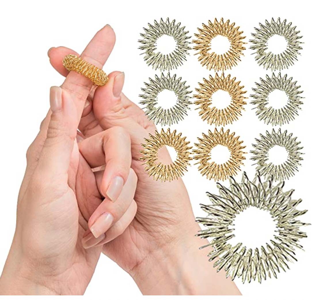 Spiky Sensory Finger Rings - Multi Colored