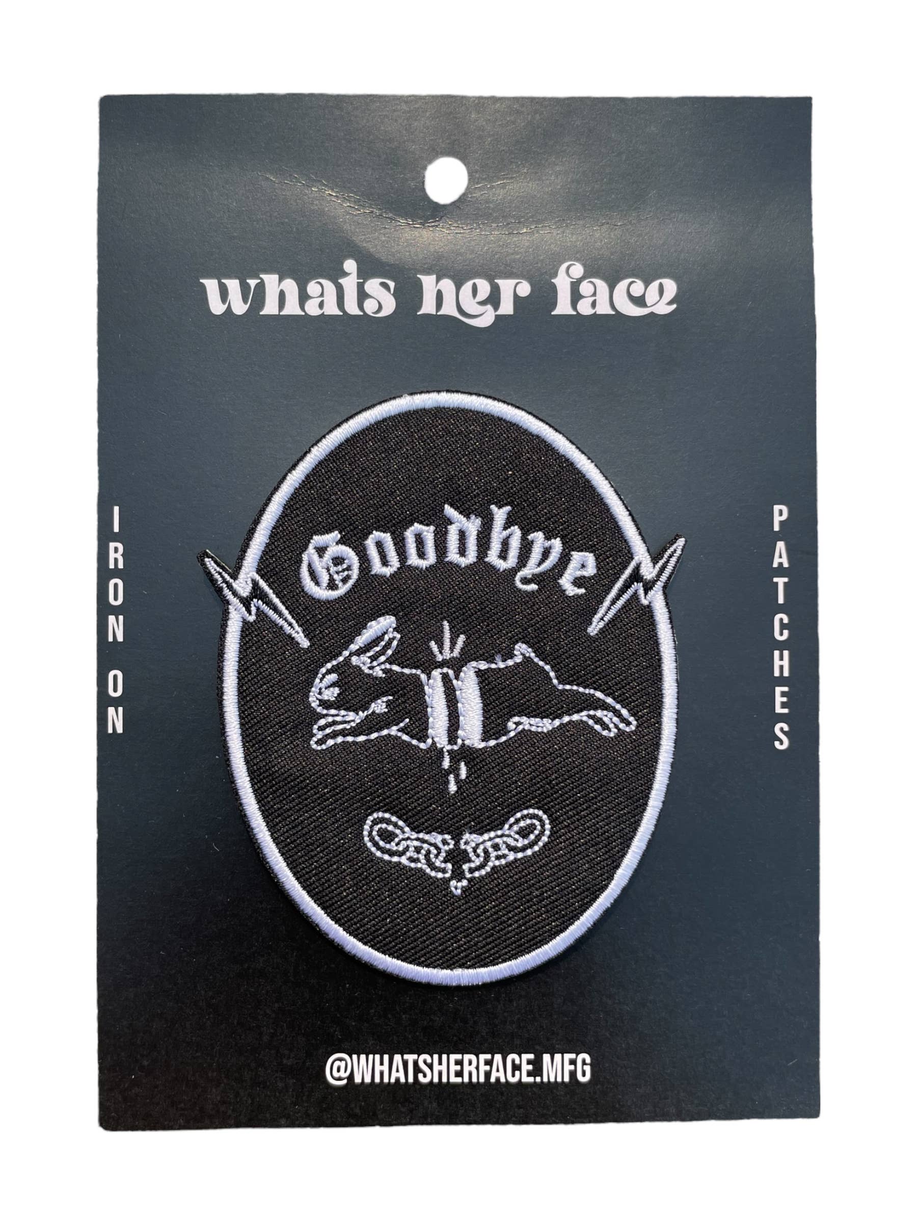 Goodbye Rabbit - Embroidered Iron-On Patch