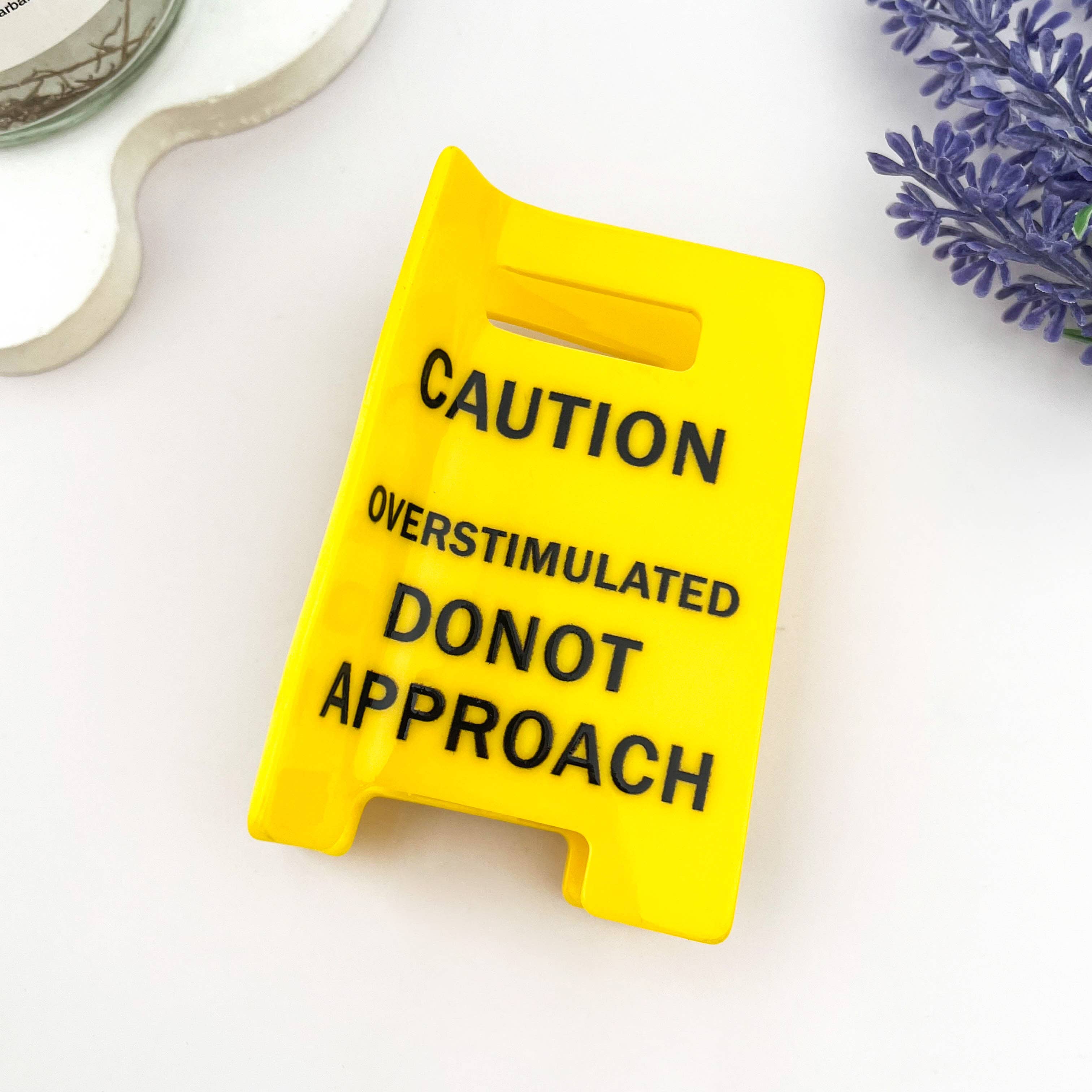 “Overstimulated” Warning Acrylic Hair Claw Clip