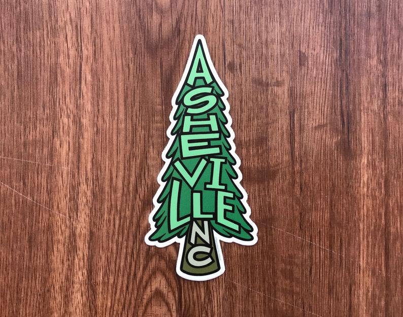 Asheville Sticker - Pine Tree Nature NC North Carolina: SMALL 3.5" (8.9cm)