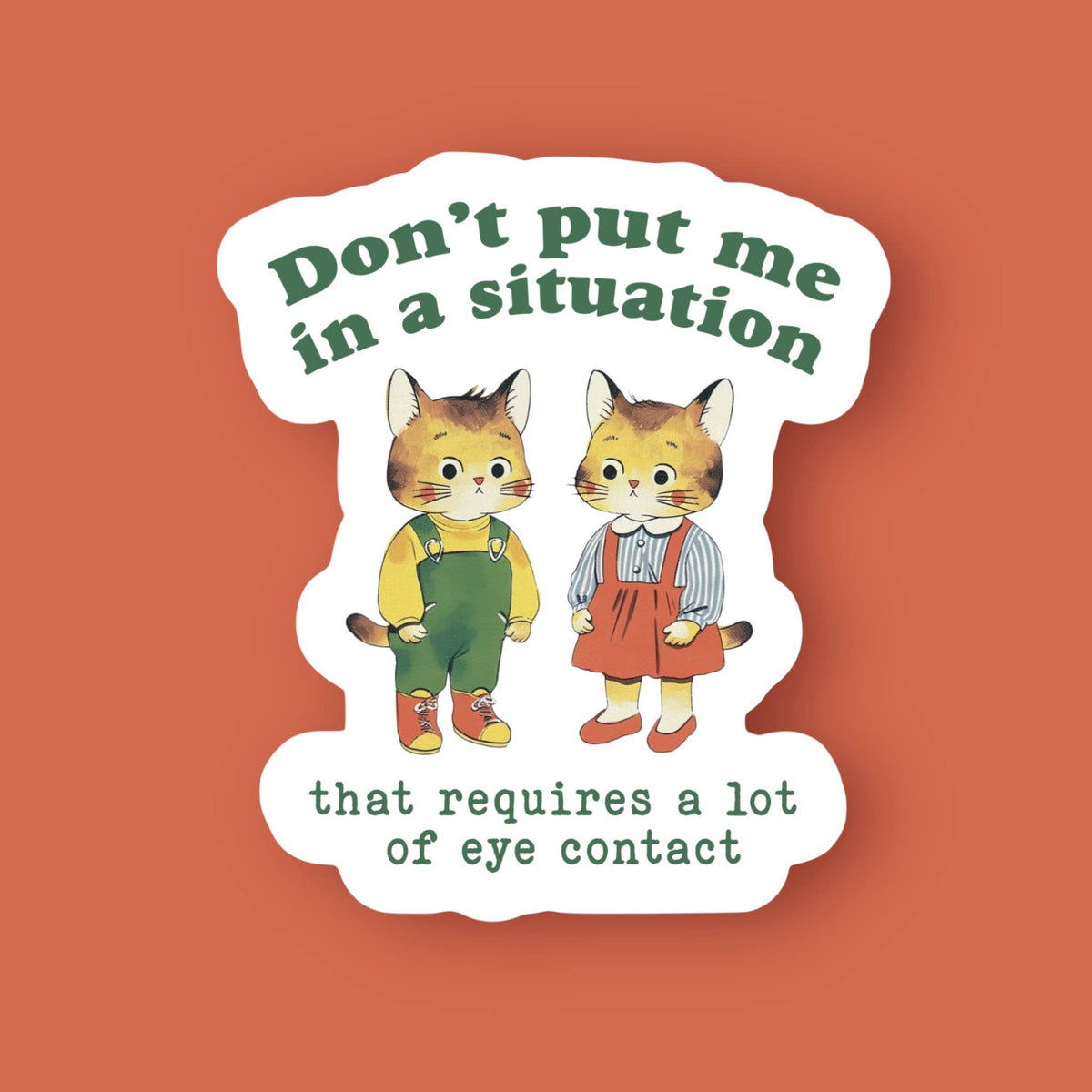 Eye Contact Funny Introvert Sticker | Madam Clutterbucket's ...