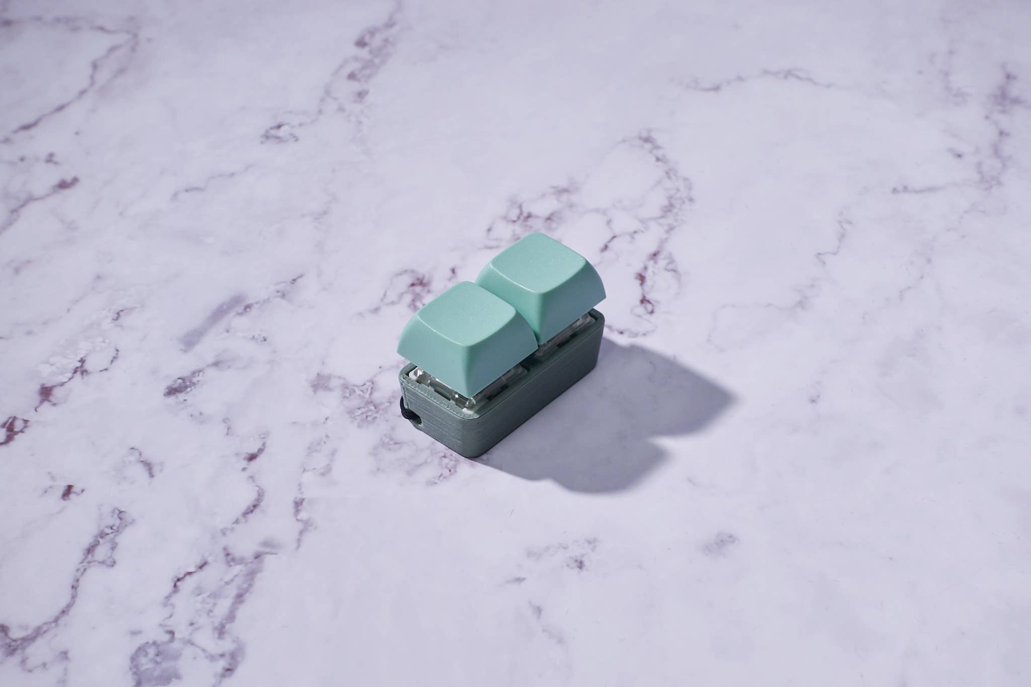 2 Key Mechanical Keyboard Fidget Keychain - Two-Tone Series: Blue / Clicky