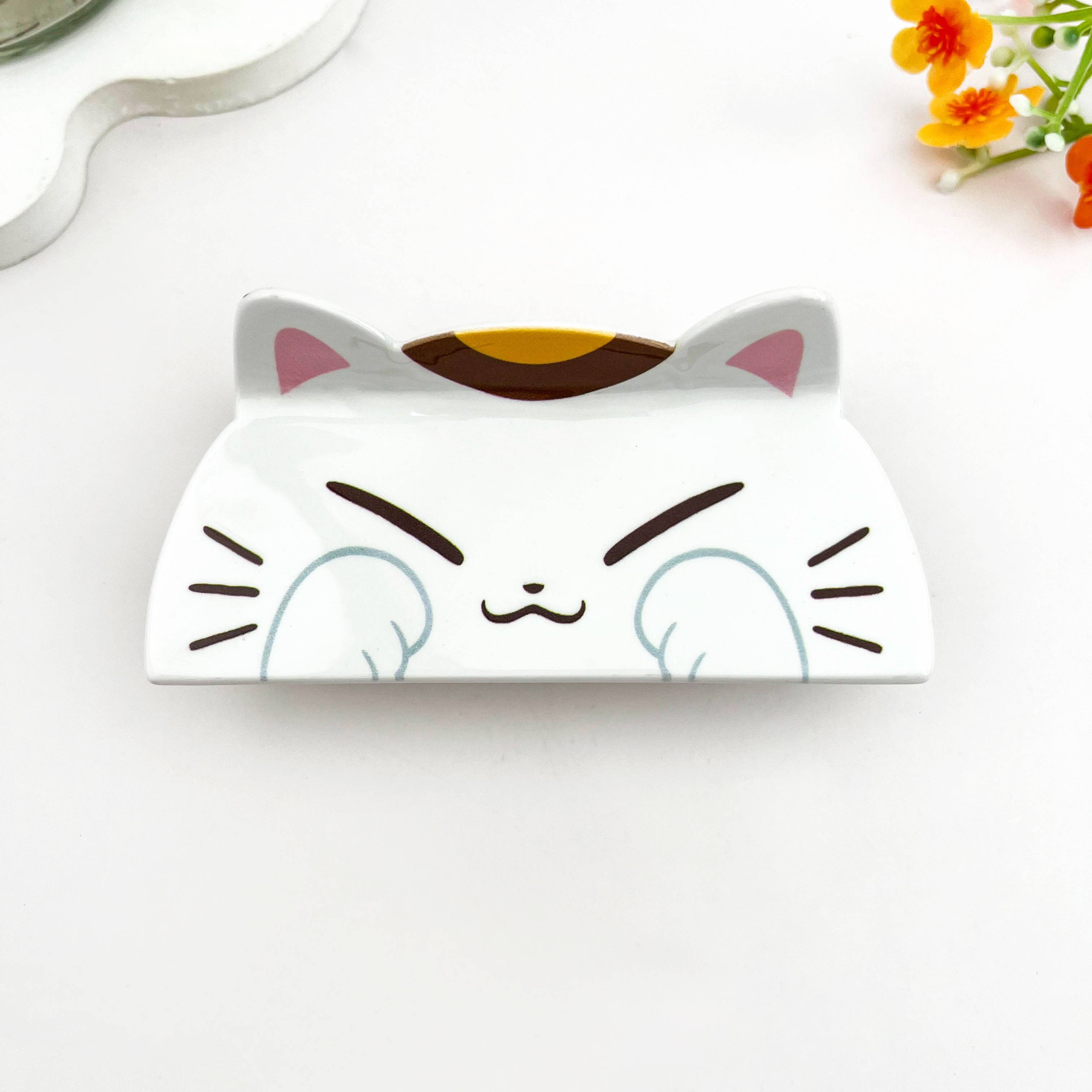 Kawaii Fox White Mask Acetate Hair Claw Clip: Red