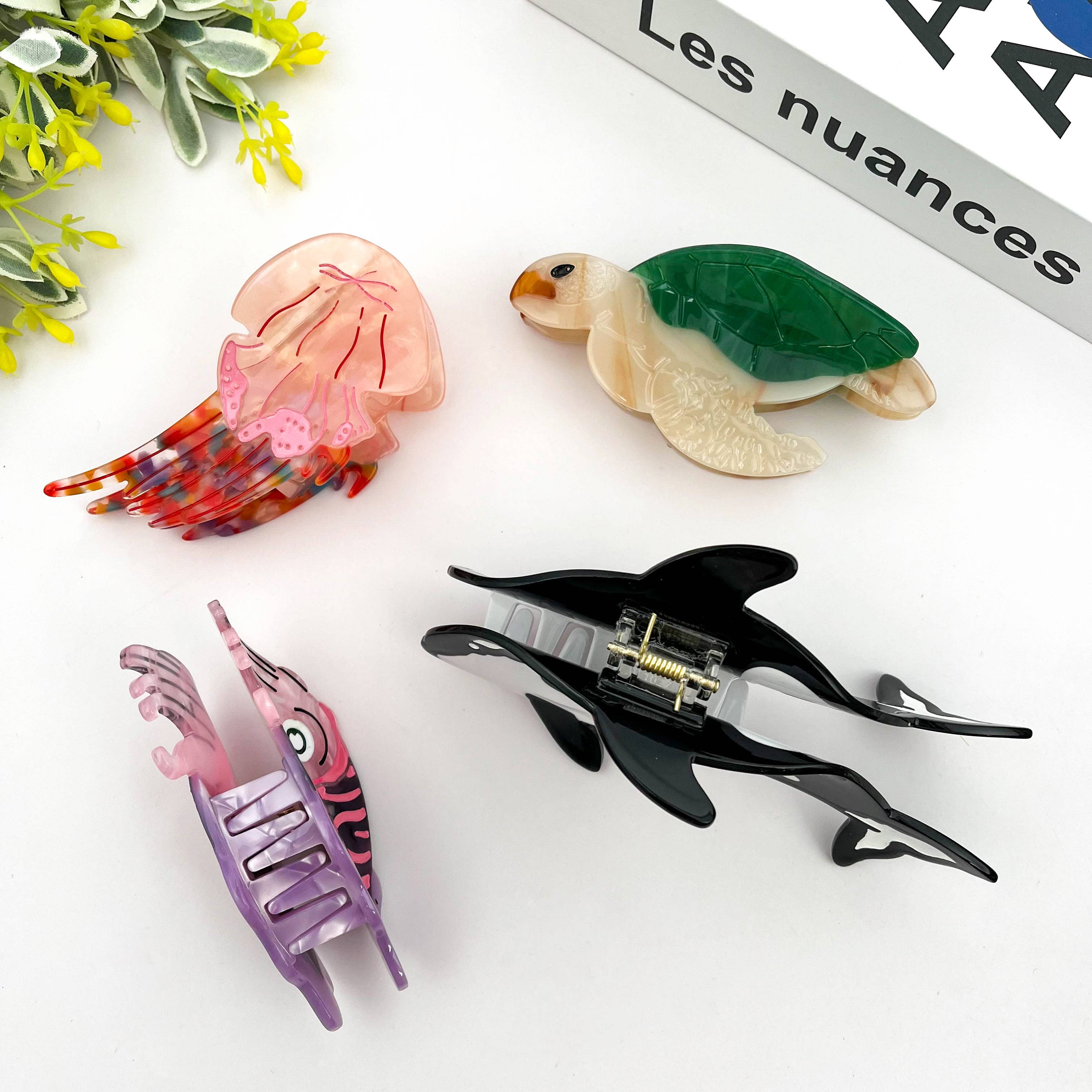 Marine Animal Hair Clip, Jellyfish Squid Claw Clip: Orca