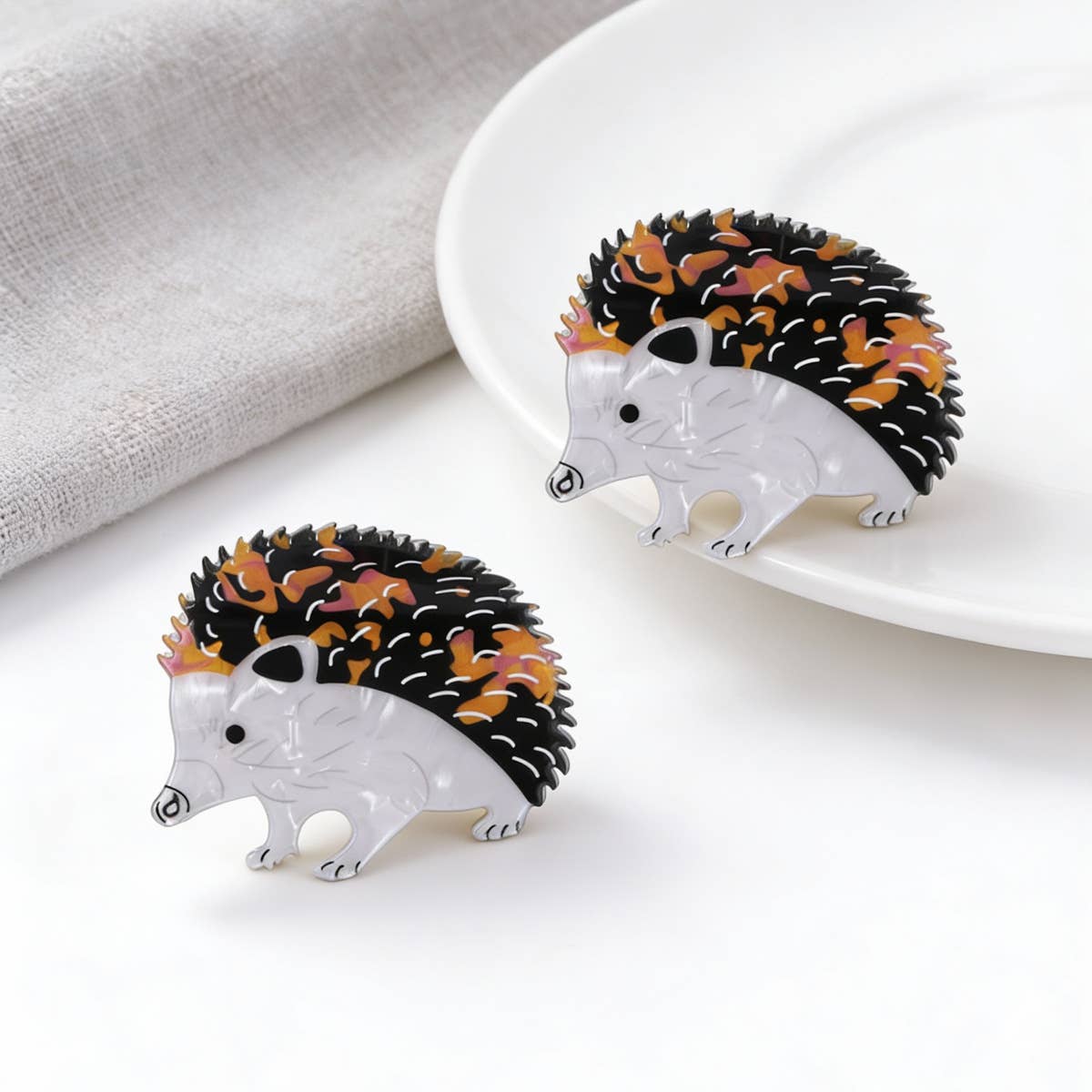 Cute Hedgehog Shaped Animal Hair Claw Clip,Animal Style: Hedgehog
