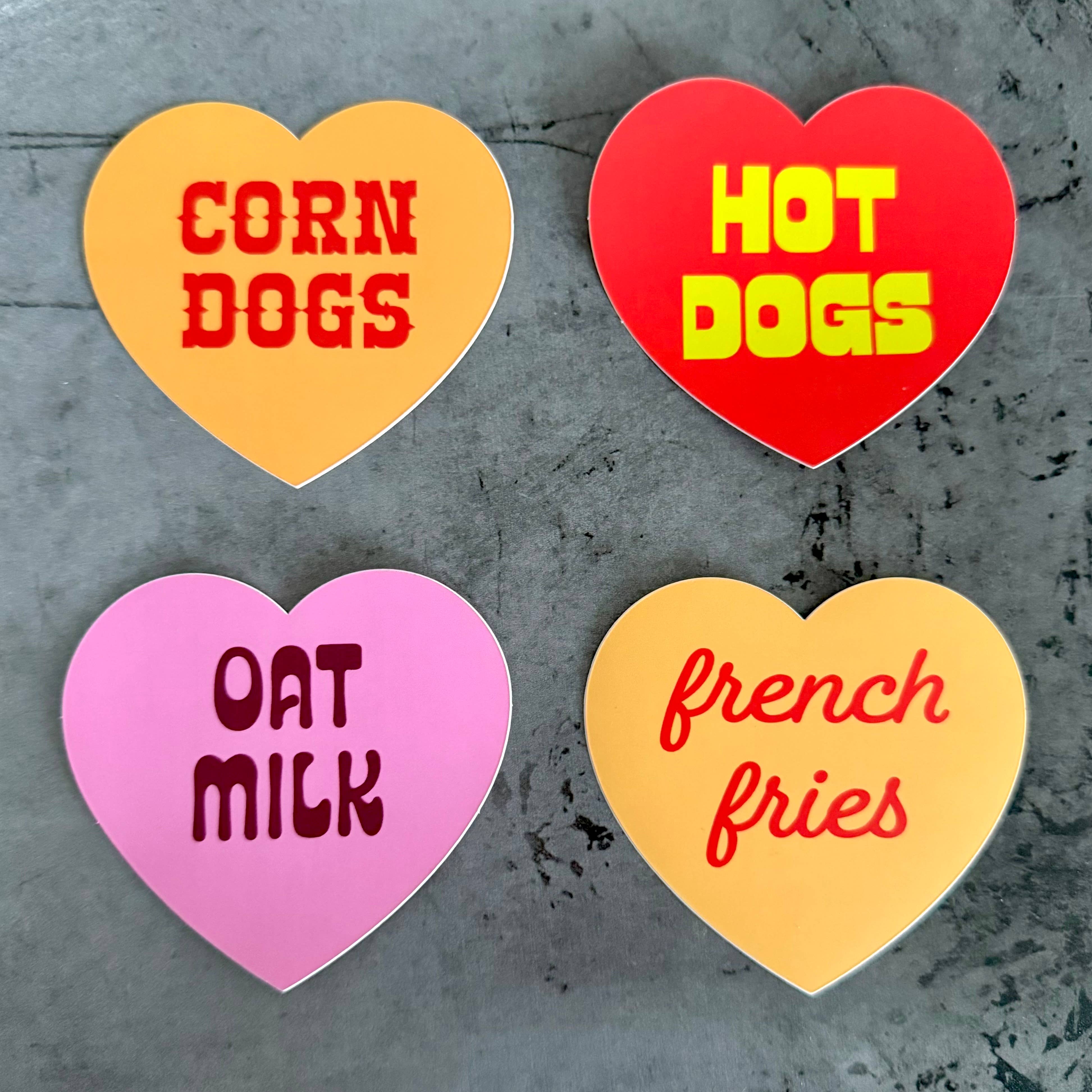 Corn Dogs fair foods vinyl Heart Sticker restaurant gifts