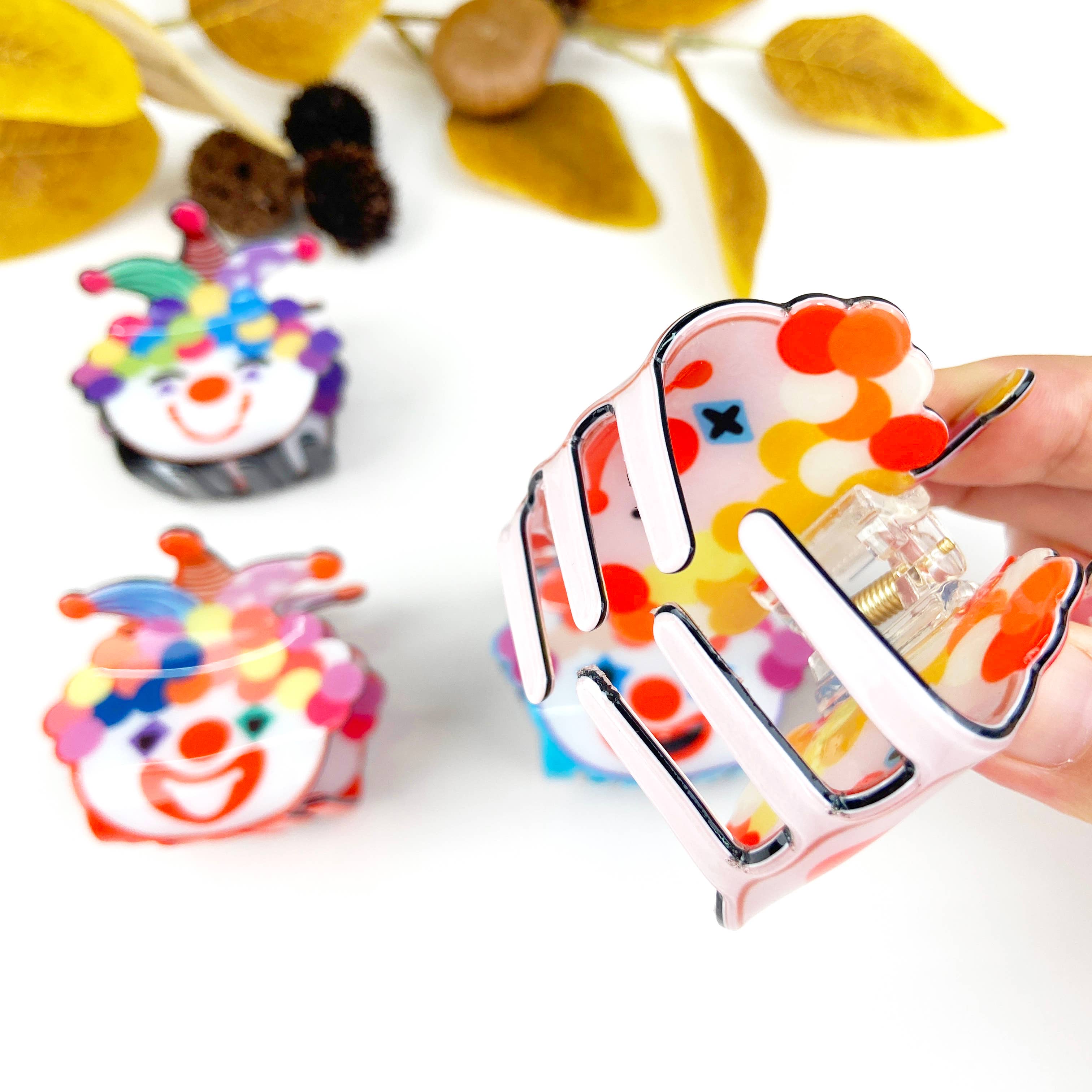 Cute cartoon clown hair claw clip