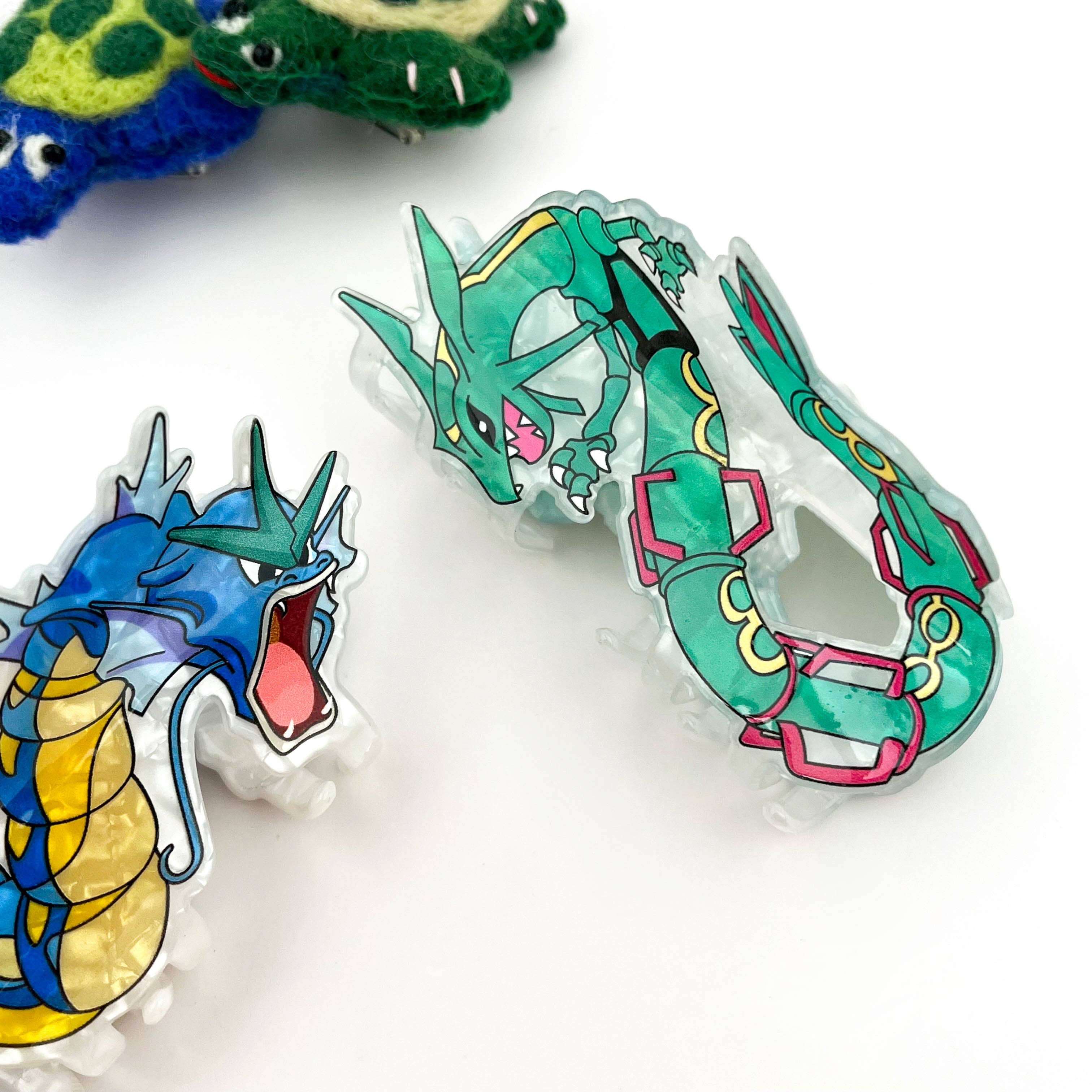 🤖 Mechanical Dragon Seahorse Acrylic Claw Clip – Futuristic: Blue