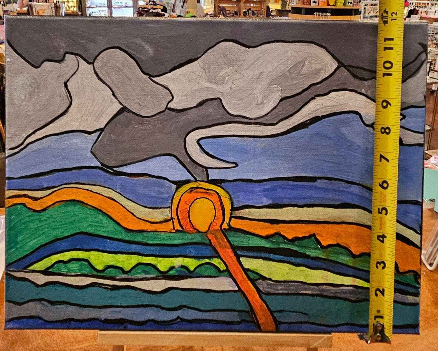Sequoyah Margroski Acrylic Painting on Canvas - "Sunset"
