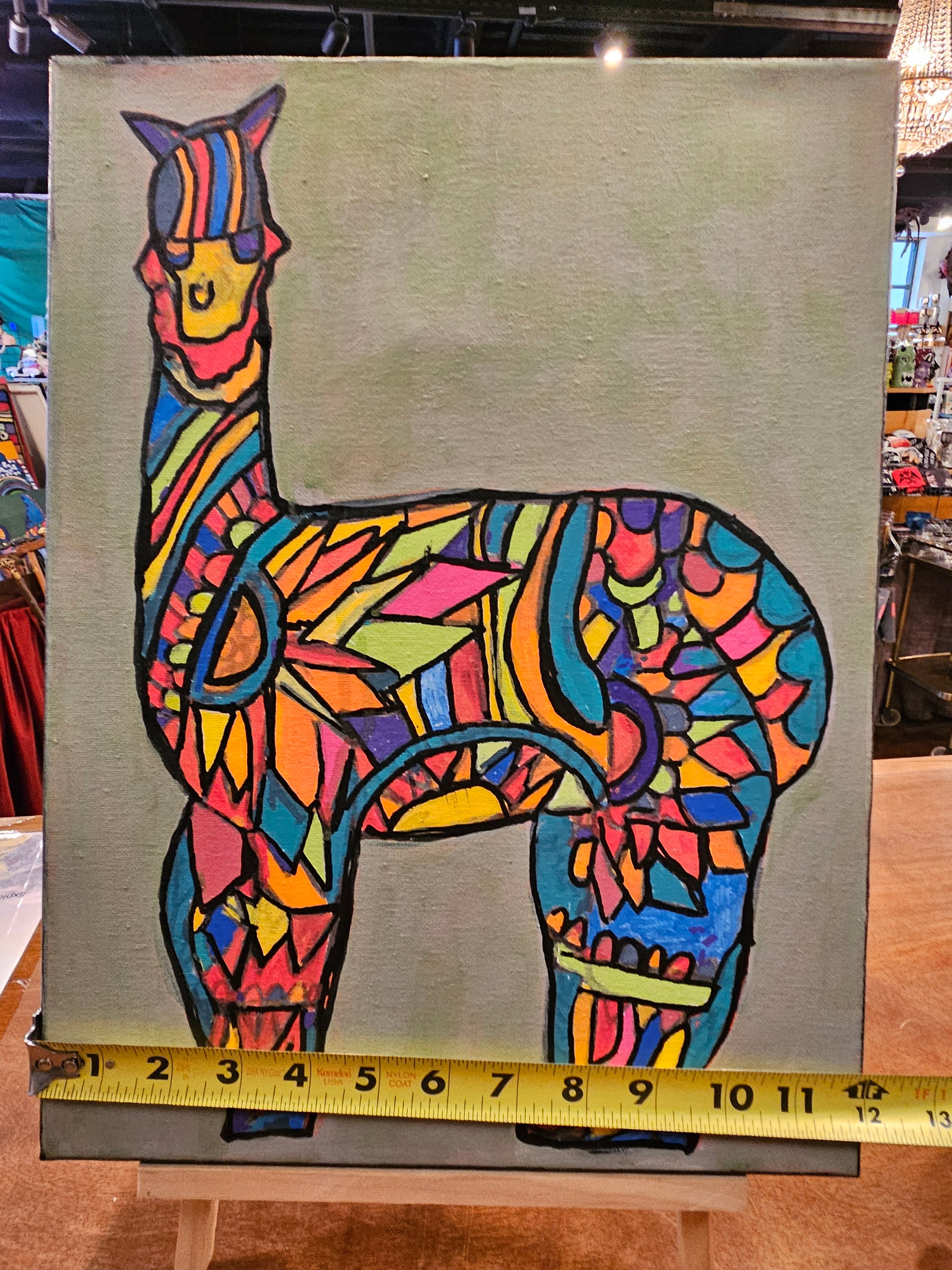 Sequoyah Margroski Acrylic Painting on Canvas - "Llama Llama"