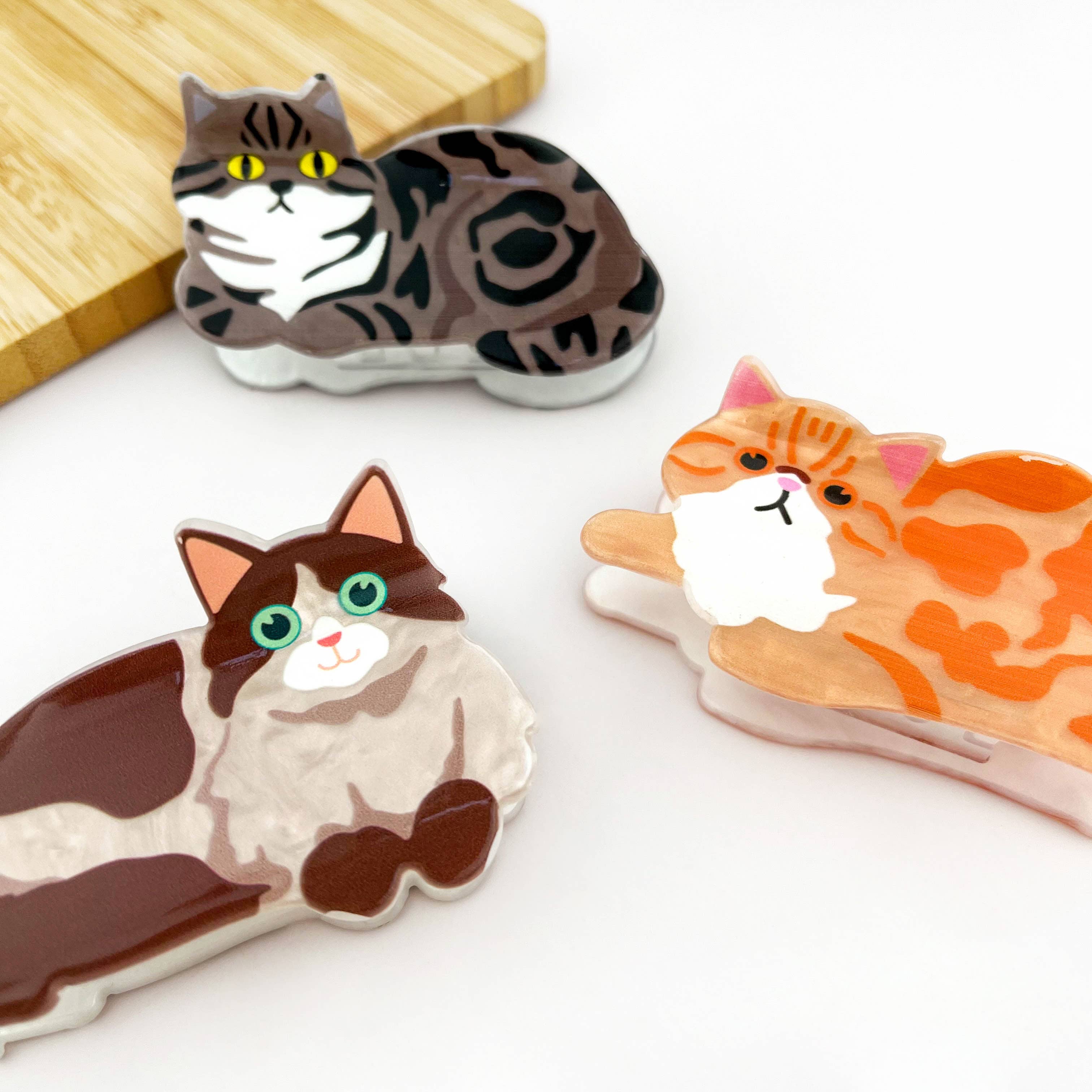 Cute Cat Claw Clip, Animal Hair Clip: Brown