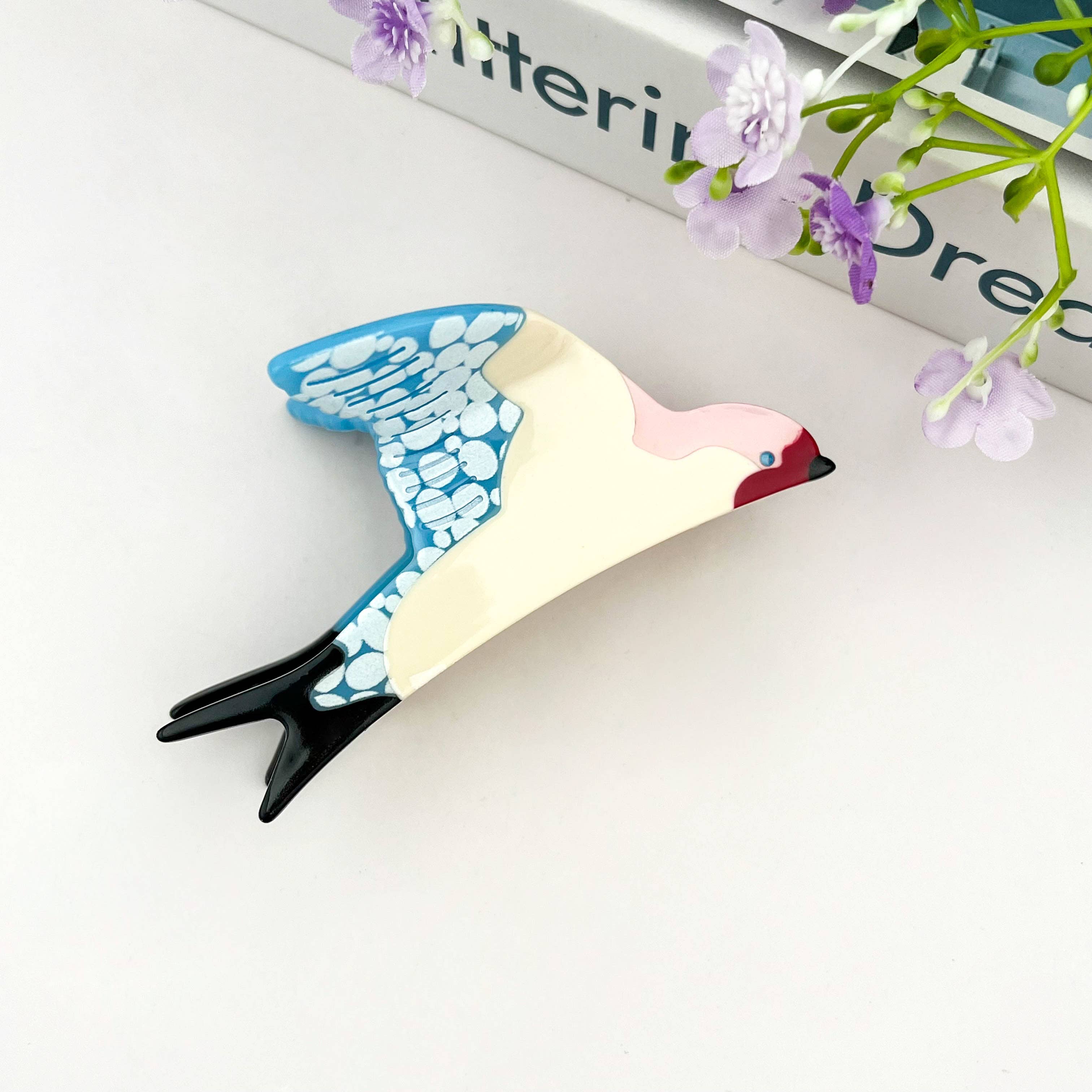 Acetate Blue Swallow Hair Clip