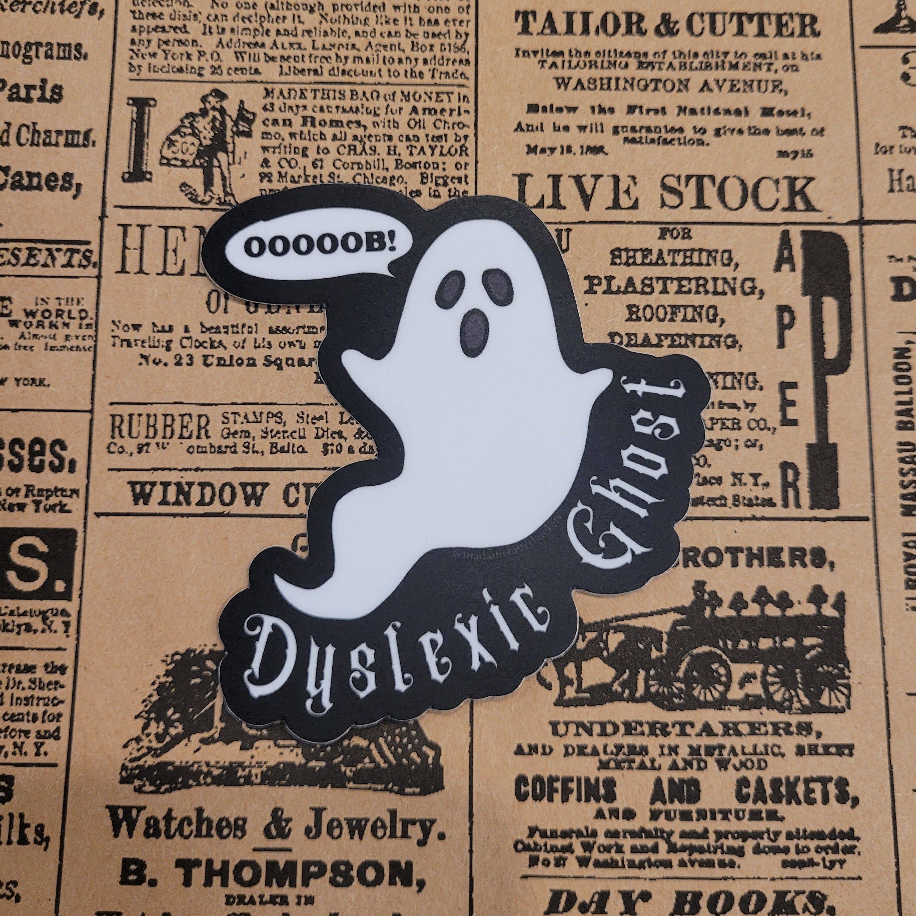 Dyslexic Ghost Sticker