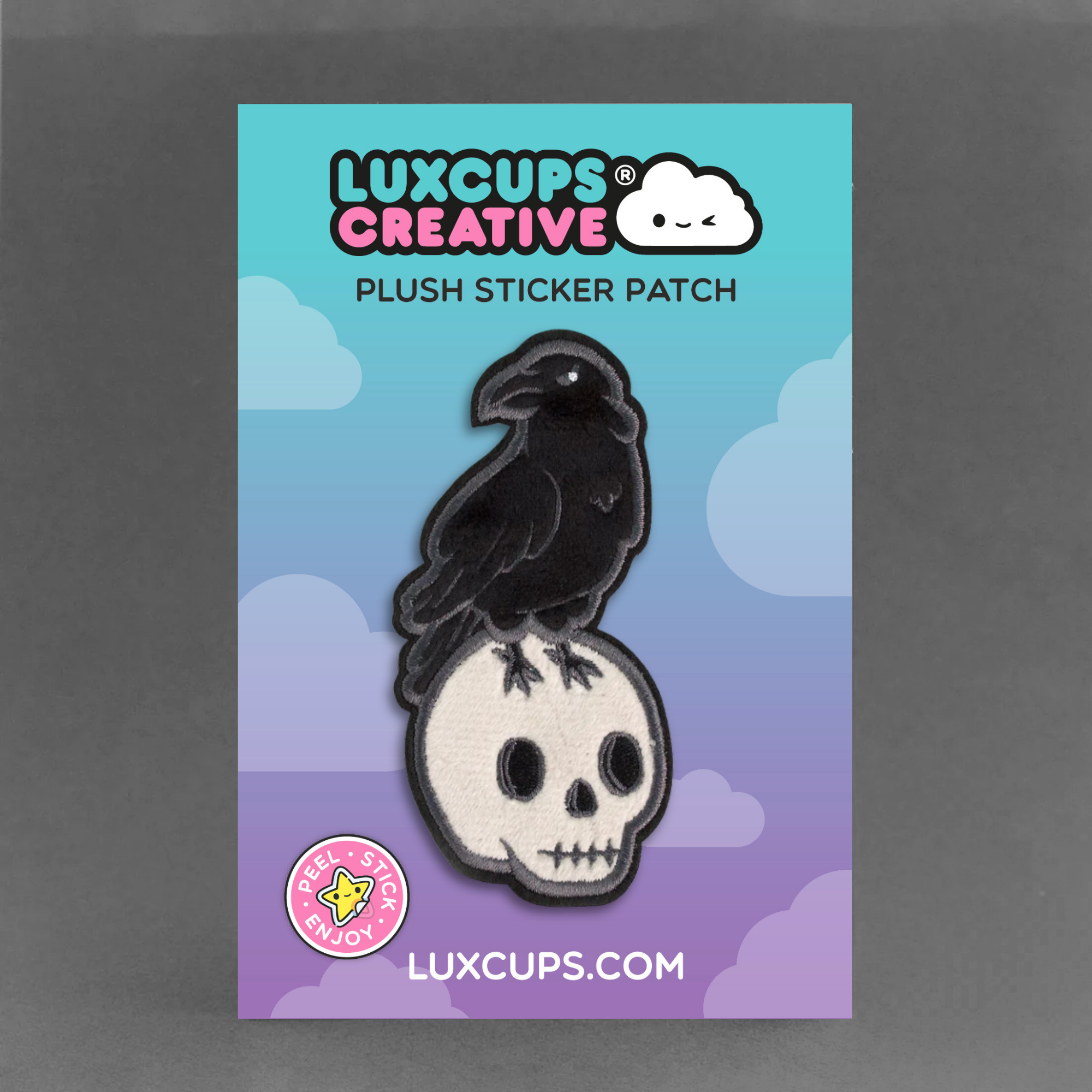 The Raven Fuzzy Plush Patch - Adhesive Backed for Sewing On