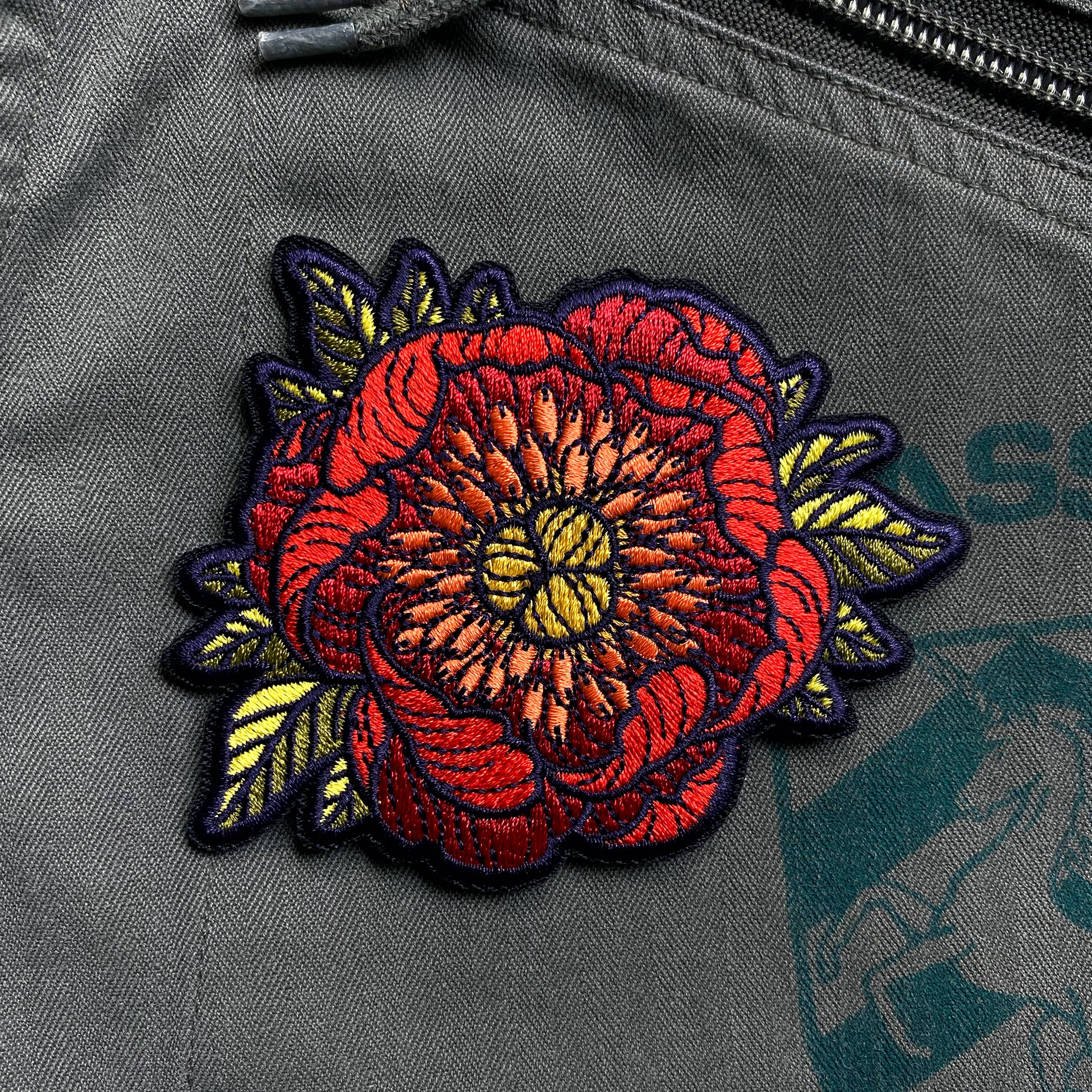 Peony Embroidered Patch