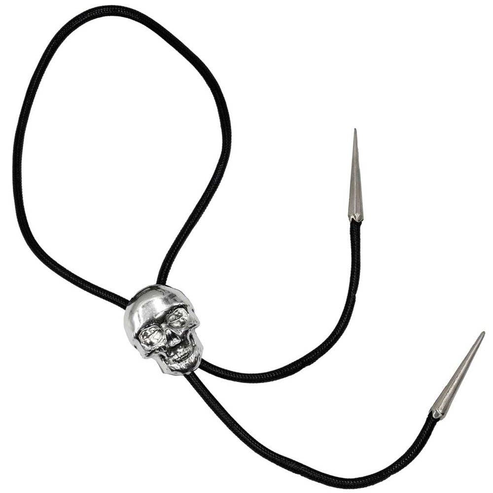 Skull Chrome Bolo Western Tie