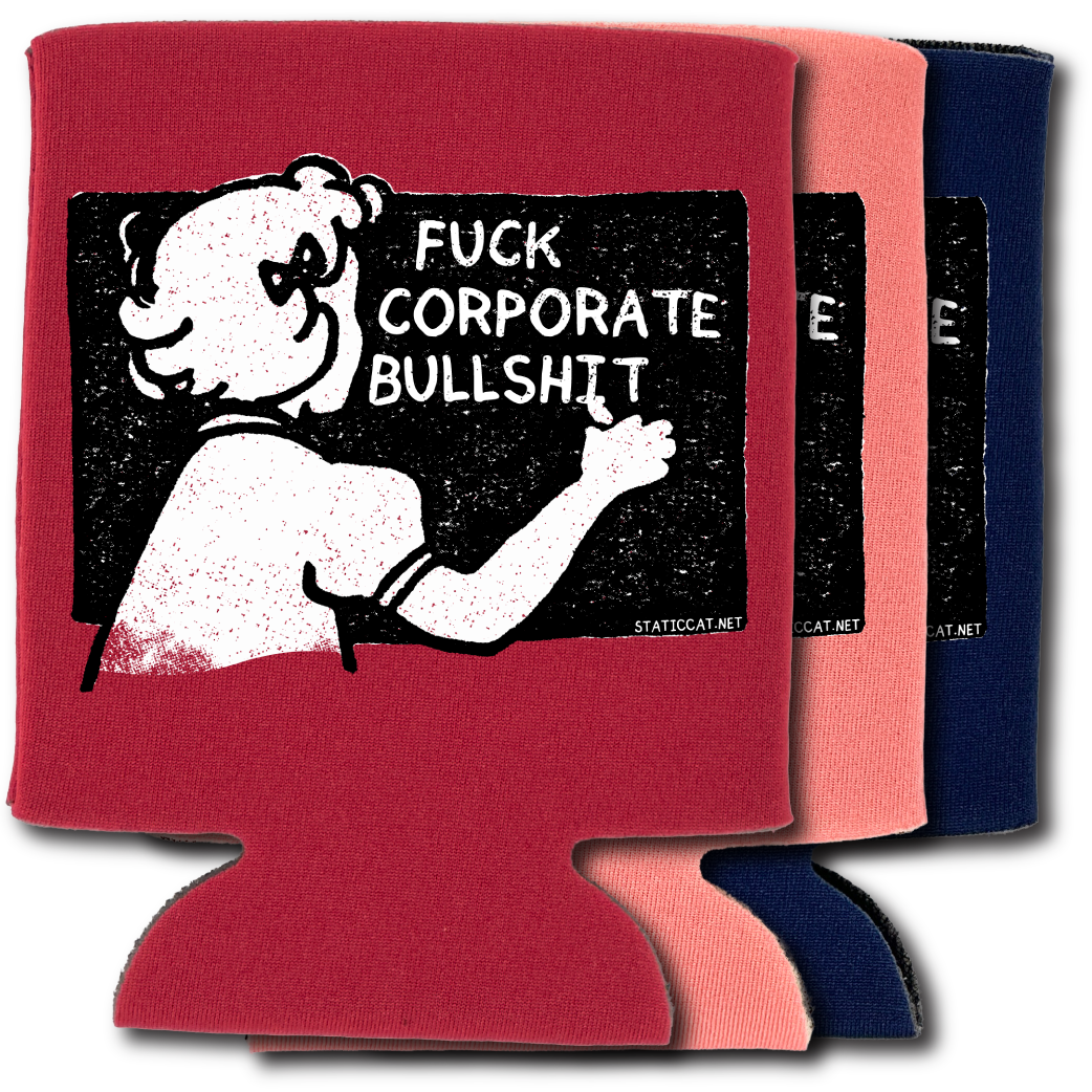 Fuck Corporate Bullshit Can Cooler in Red