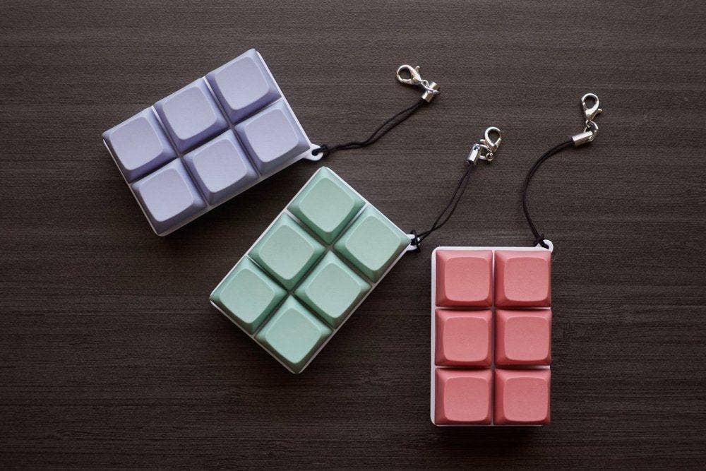 6 Computer Key Mechanical Keyboard Fidget Pad: Mint Green / Clicky ...