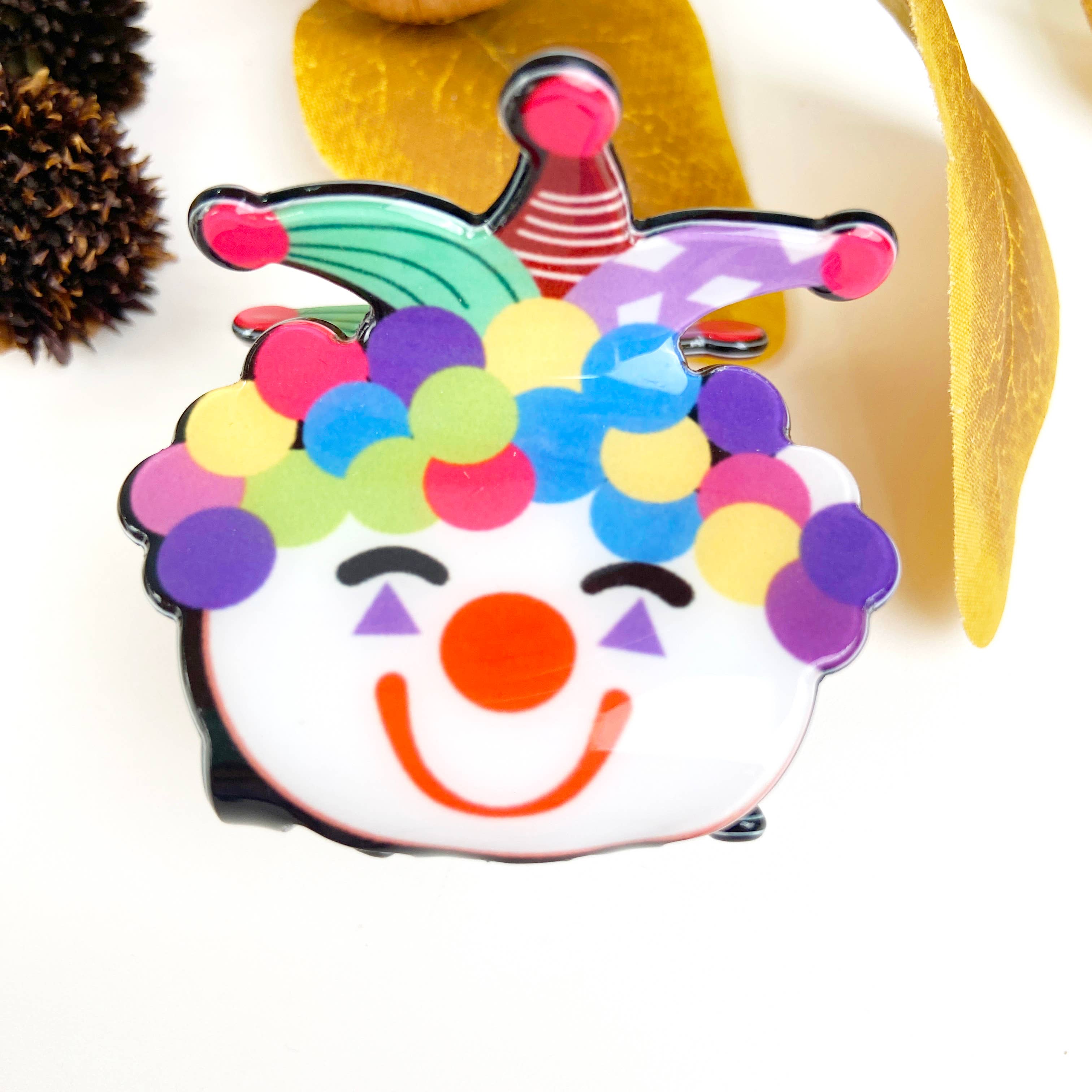 Cute cartoon clown hair claw clip