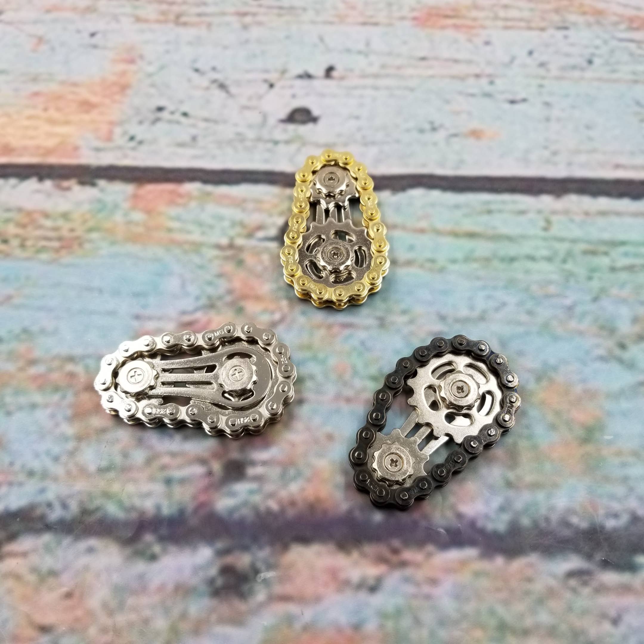 Metal Bicycle Chain Decompression Toy Fidget Toy: Gold