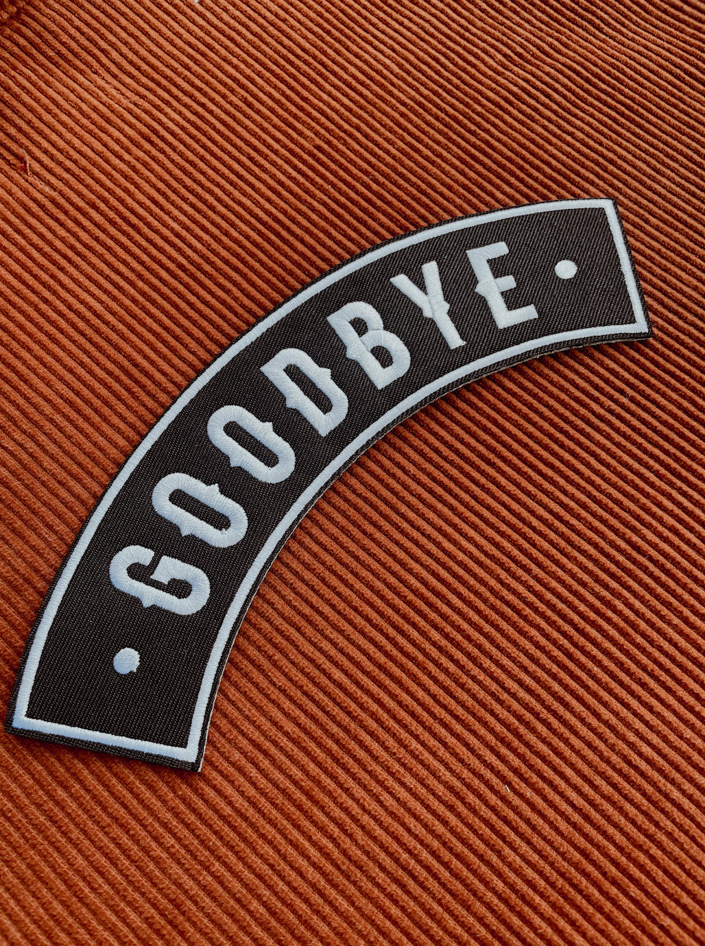 Goodbye Back Patch - Large Embroidered Iron-On Patch