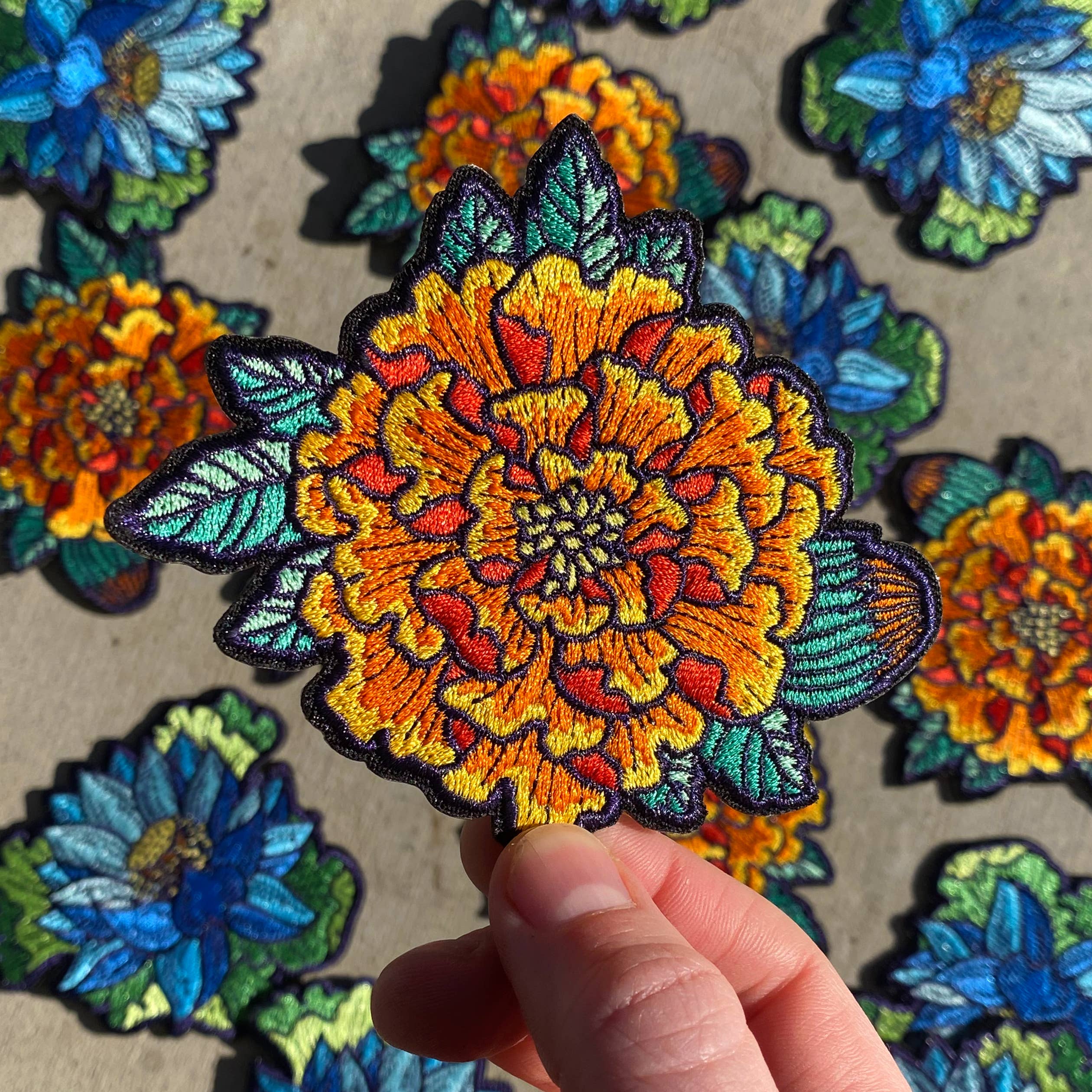 Marigold Embroidered Patch