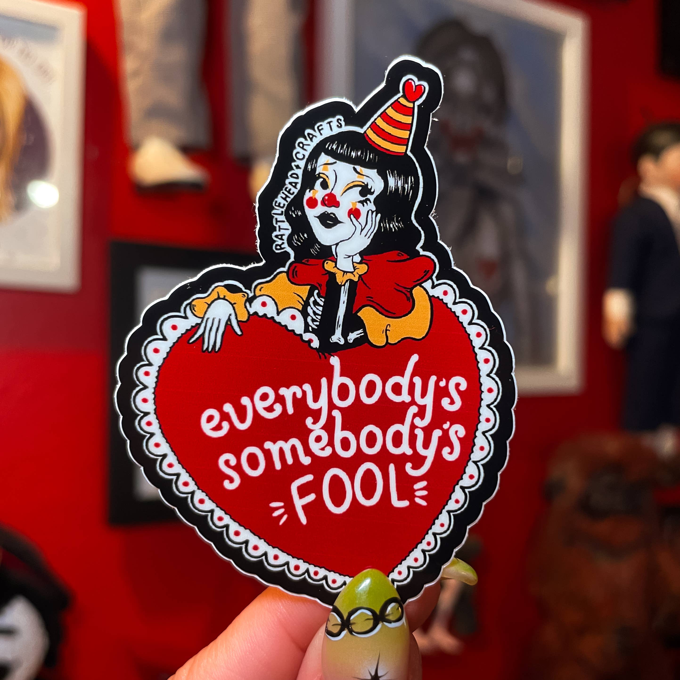 Somebody's Fool Clown Sticker