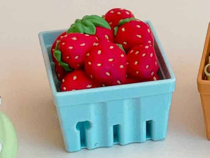 Basket of Strawberries and Frogs Clicker 3D Printed Fidget: Basket of Strawberries / Red