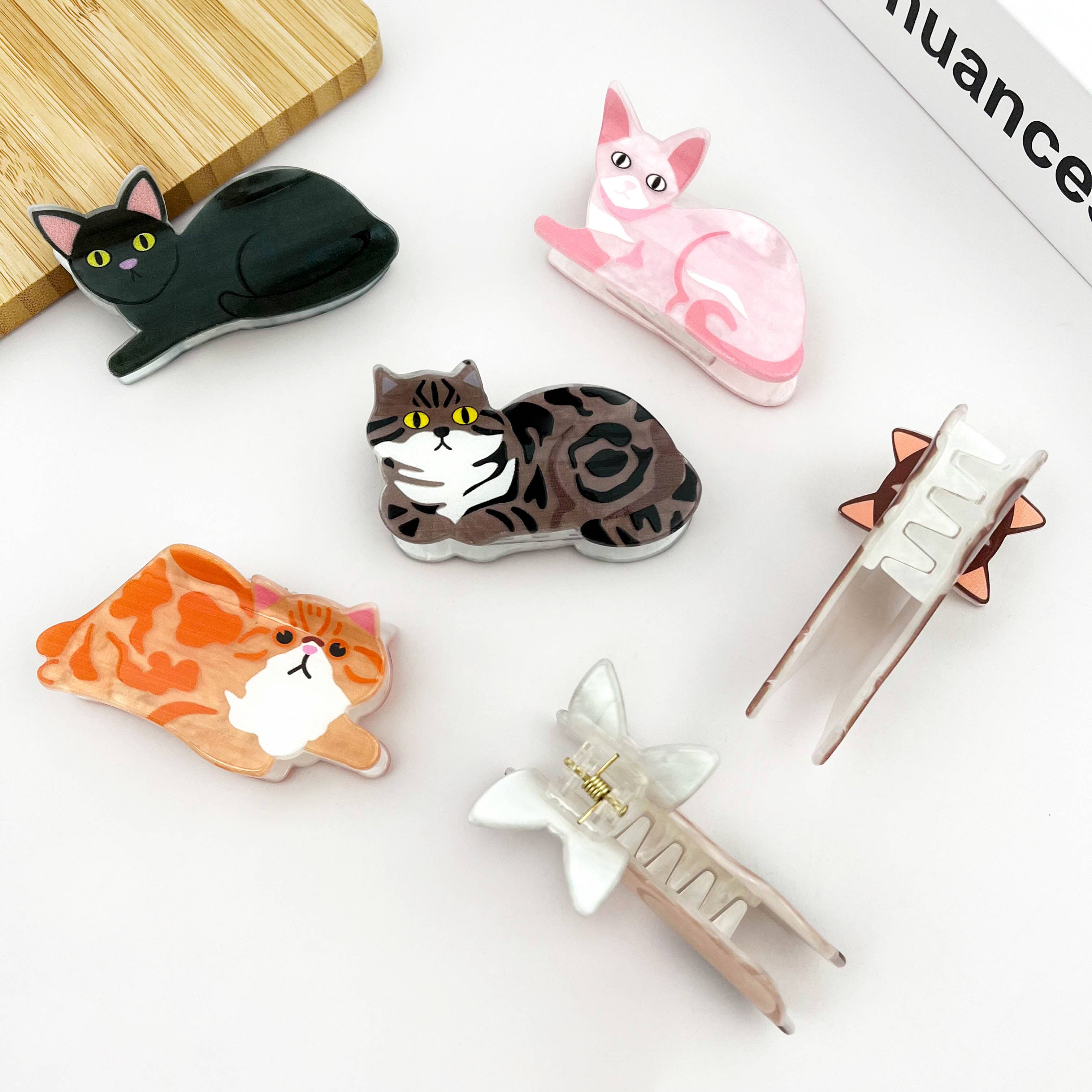 Cute Cat Claw Clip, Animal Hair Clip: Brown