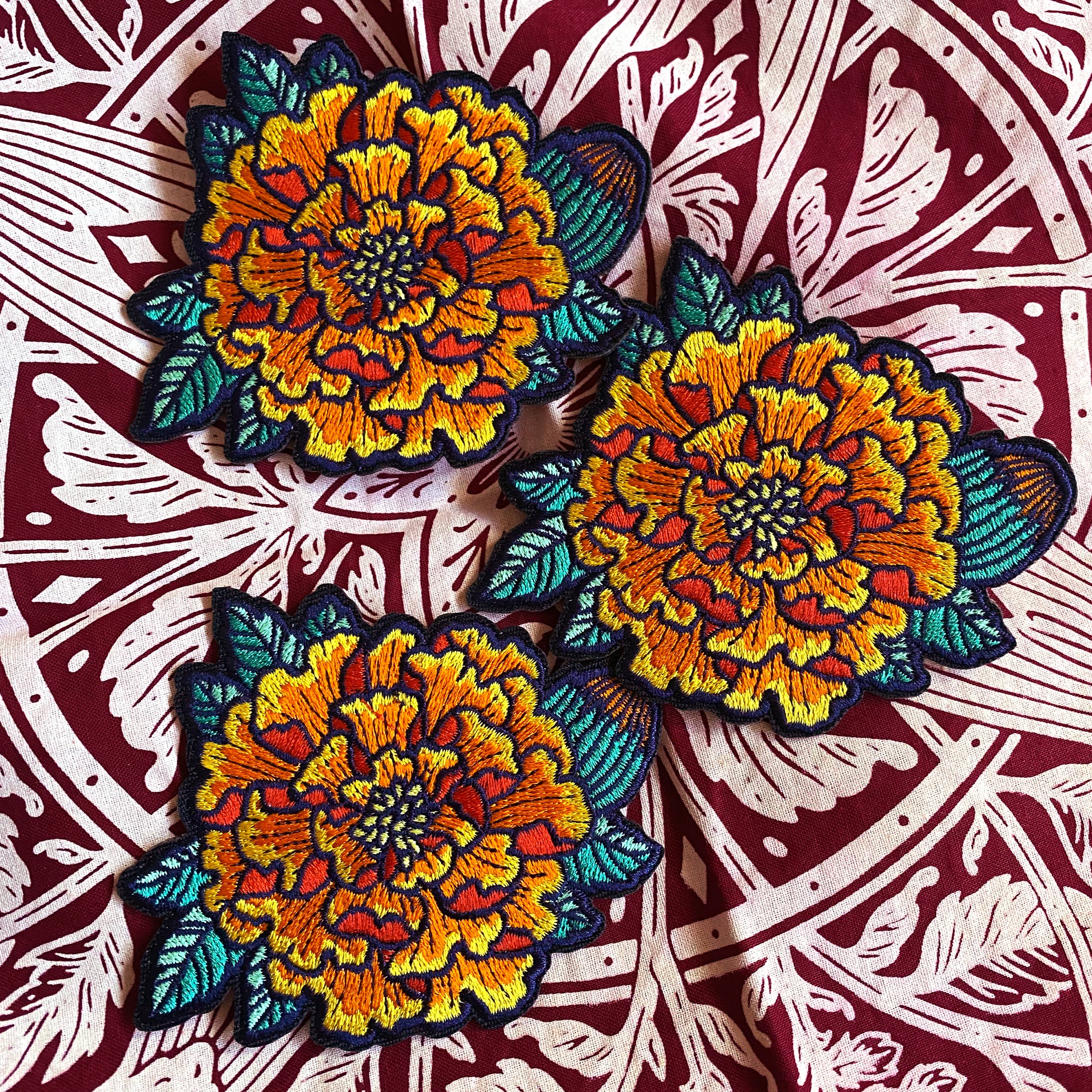 Marigold Embroidered Patch