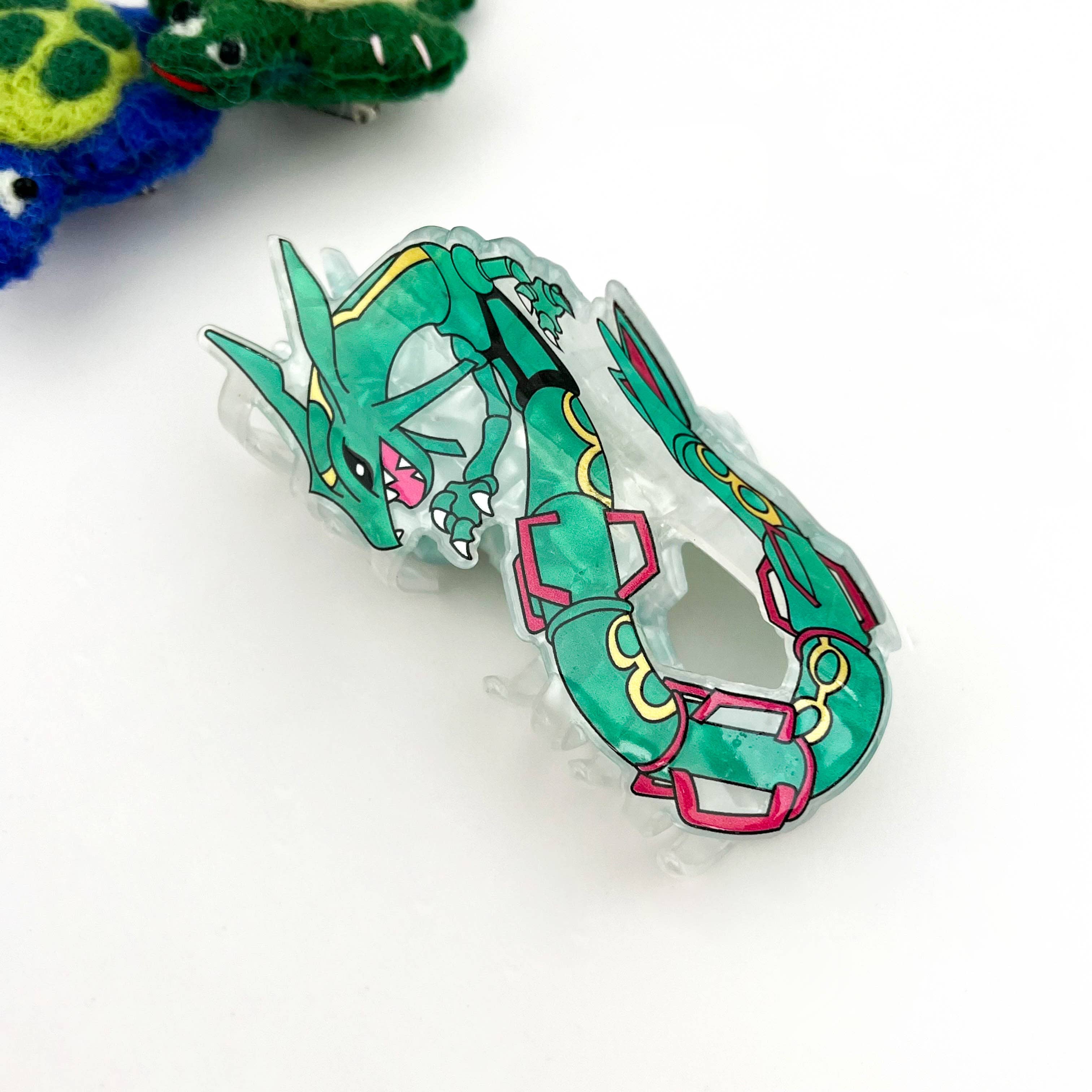🤖 Mechanical Dragon Seahorse Acrylic Claw Clip – Futuristic: Blue