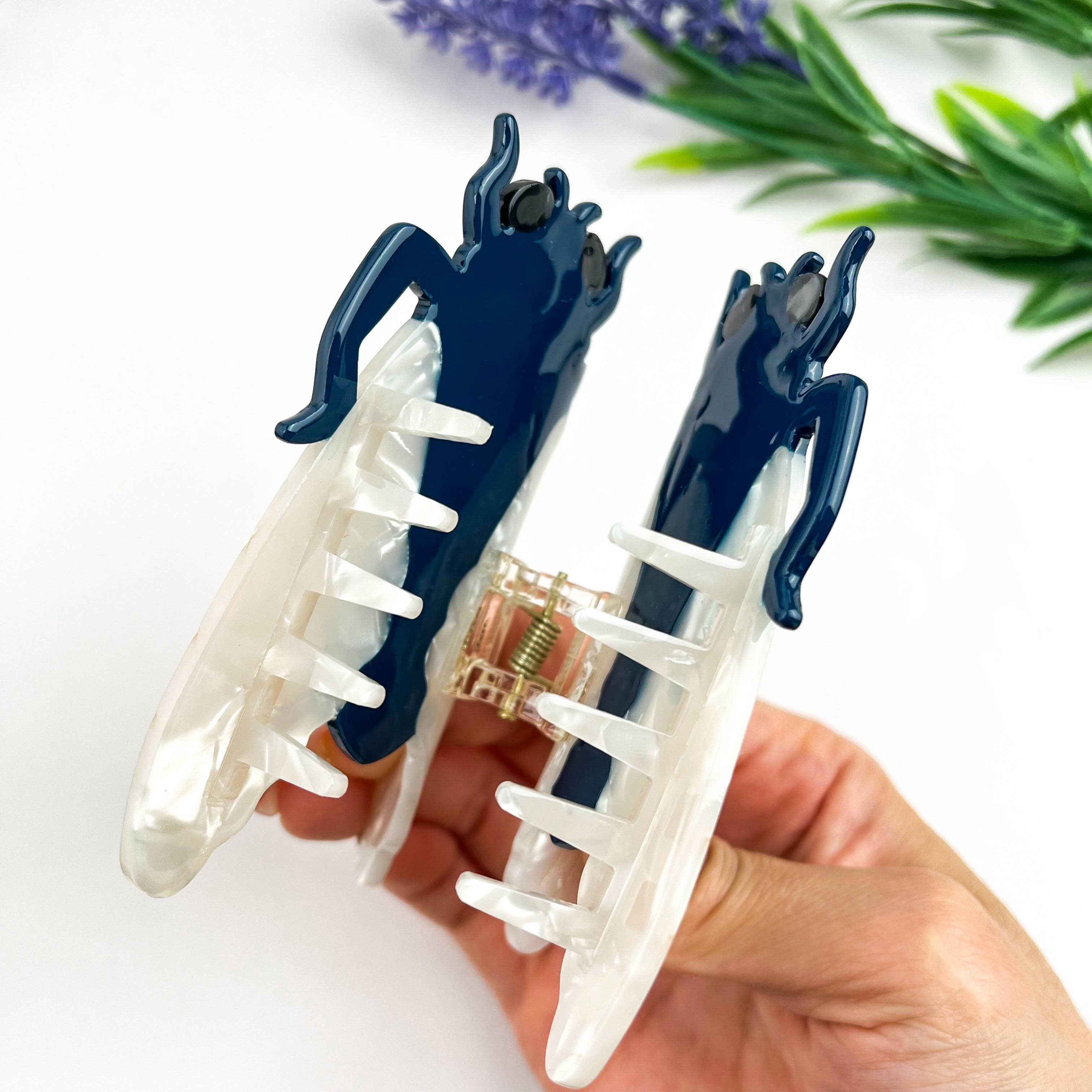 Cicada Patchwork Acetate Hair Claw Clip