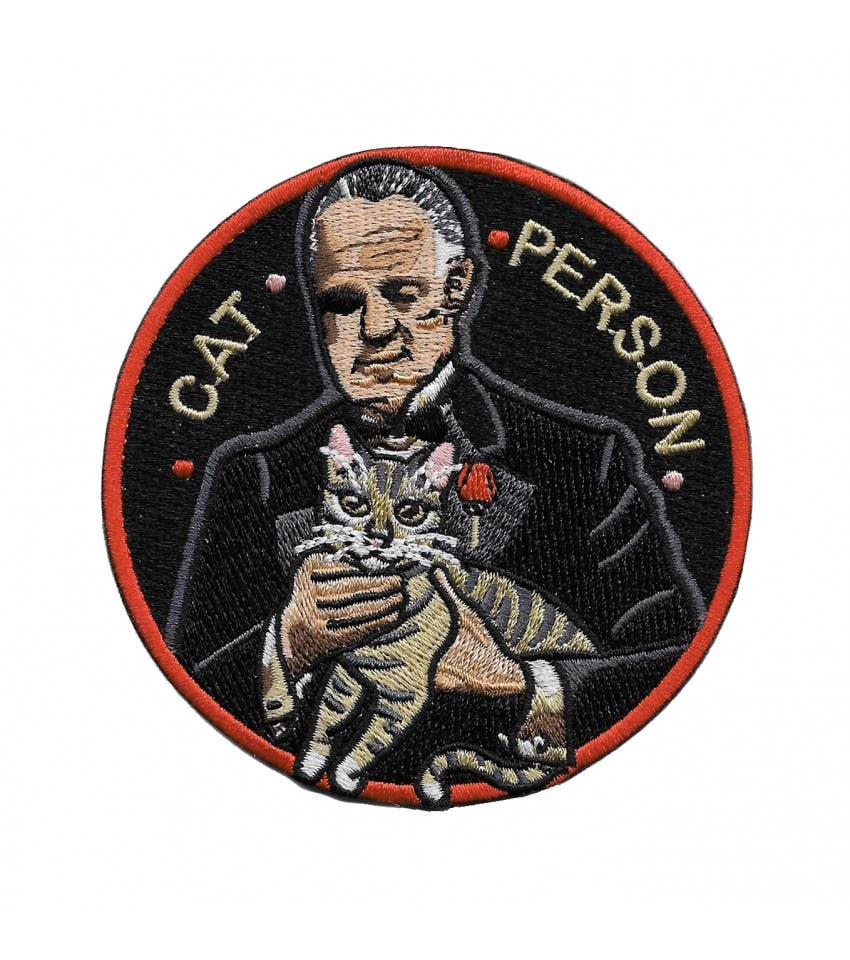 Godfather Cat Person stick-on patch