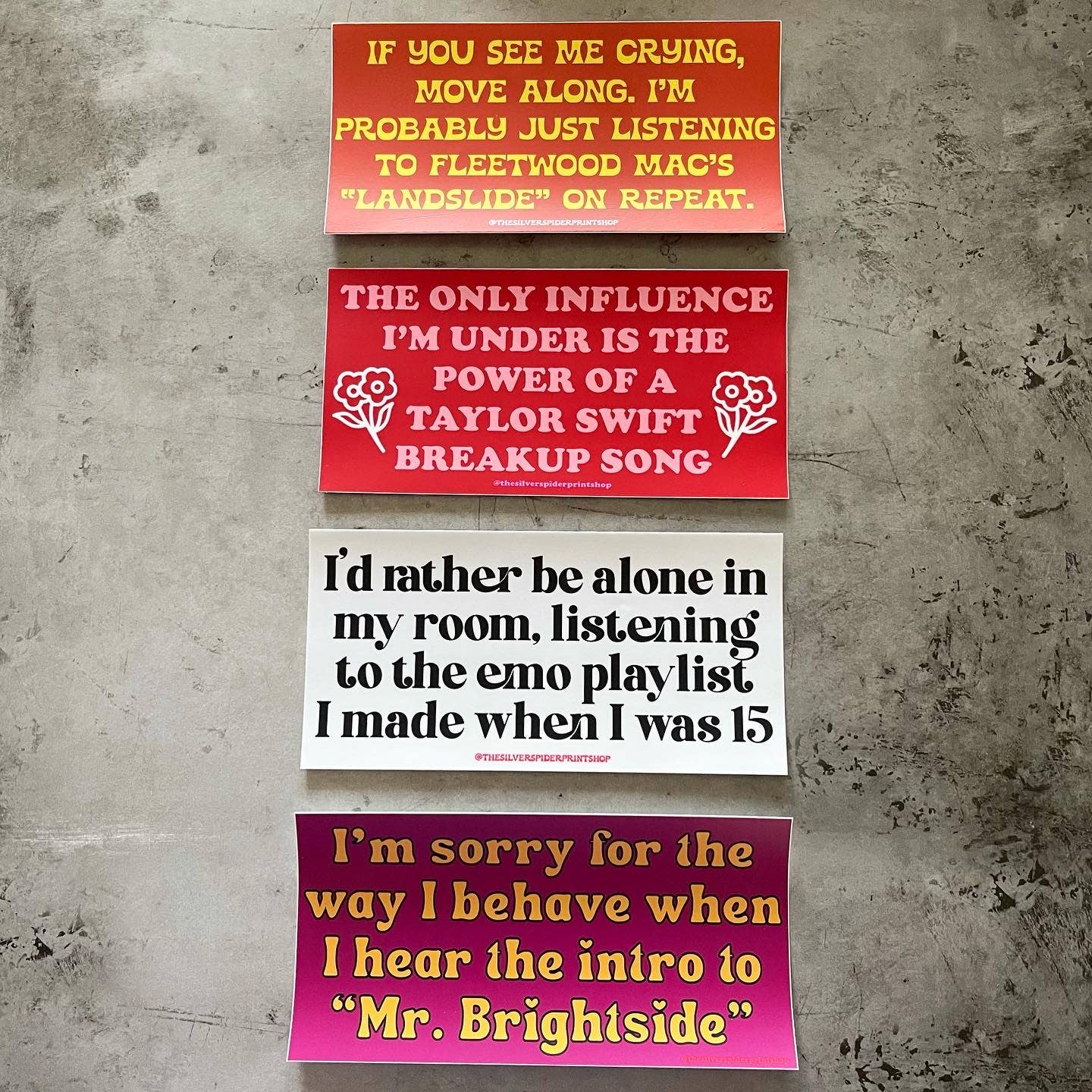 Rather be alone listening to emo playlist Bumper Sticker