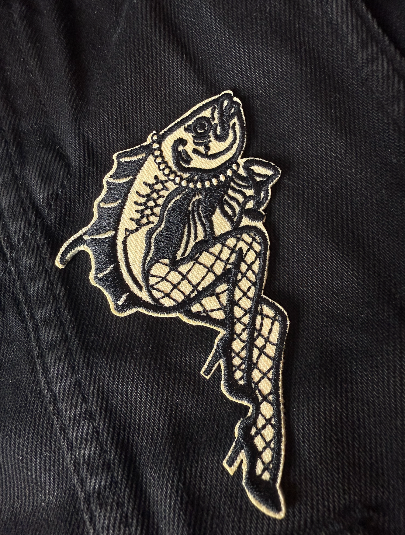 Reverse Mermaid - Embroidered Iron-On Patch