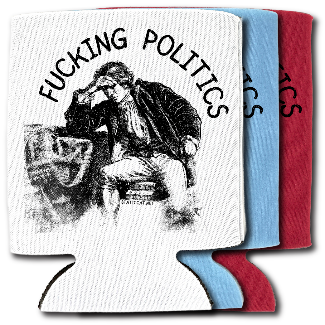 Fucking Politics Light Blue Can Cooler