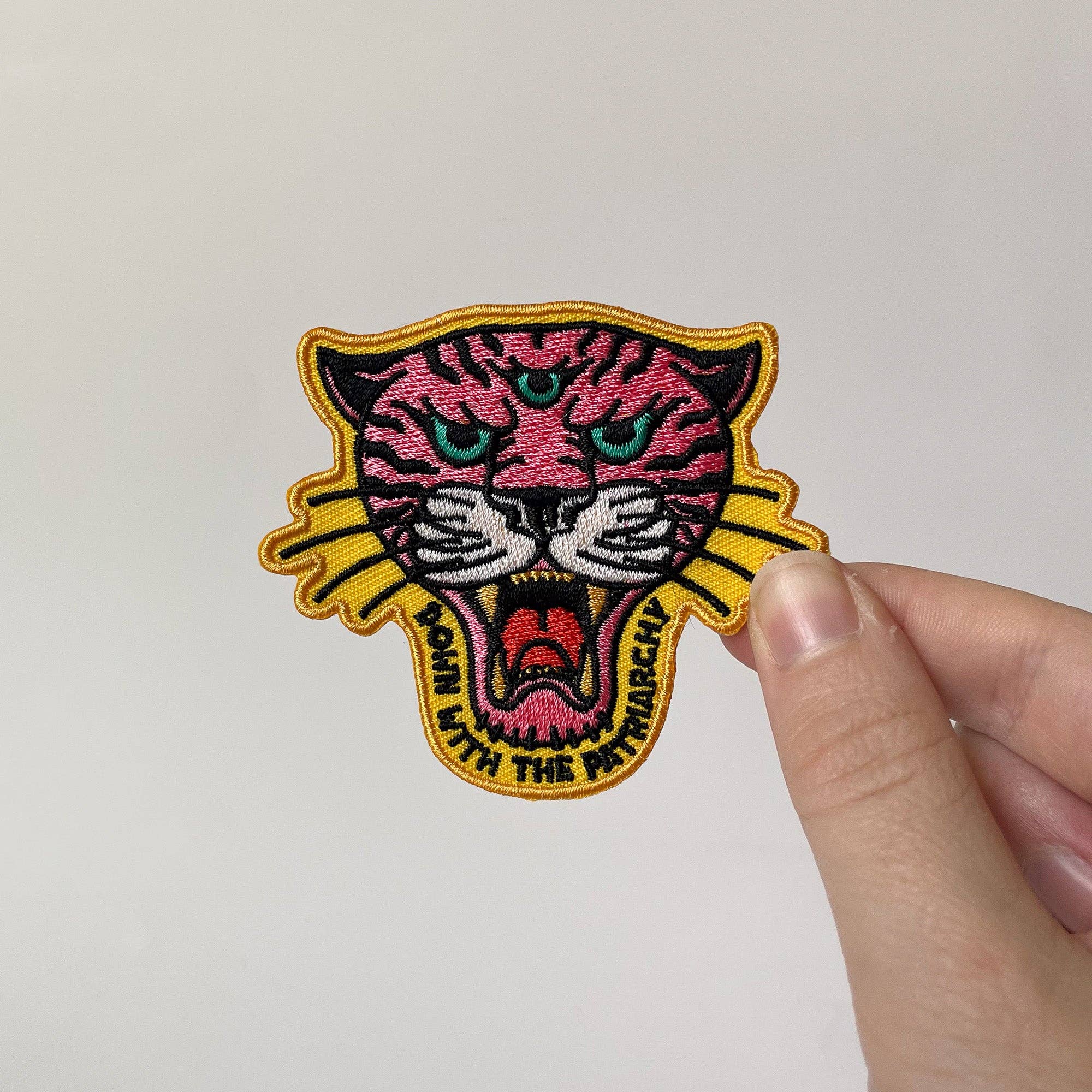 Down With The Patriarchy Tiger Feminist Patch