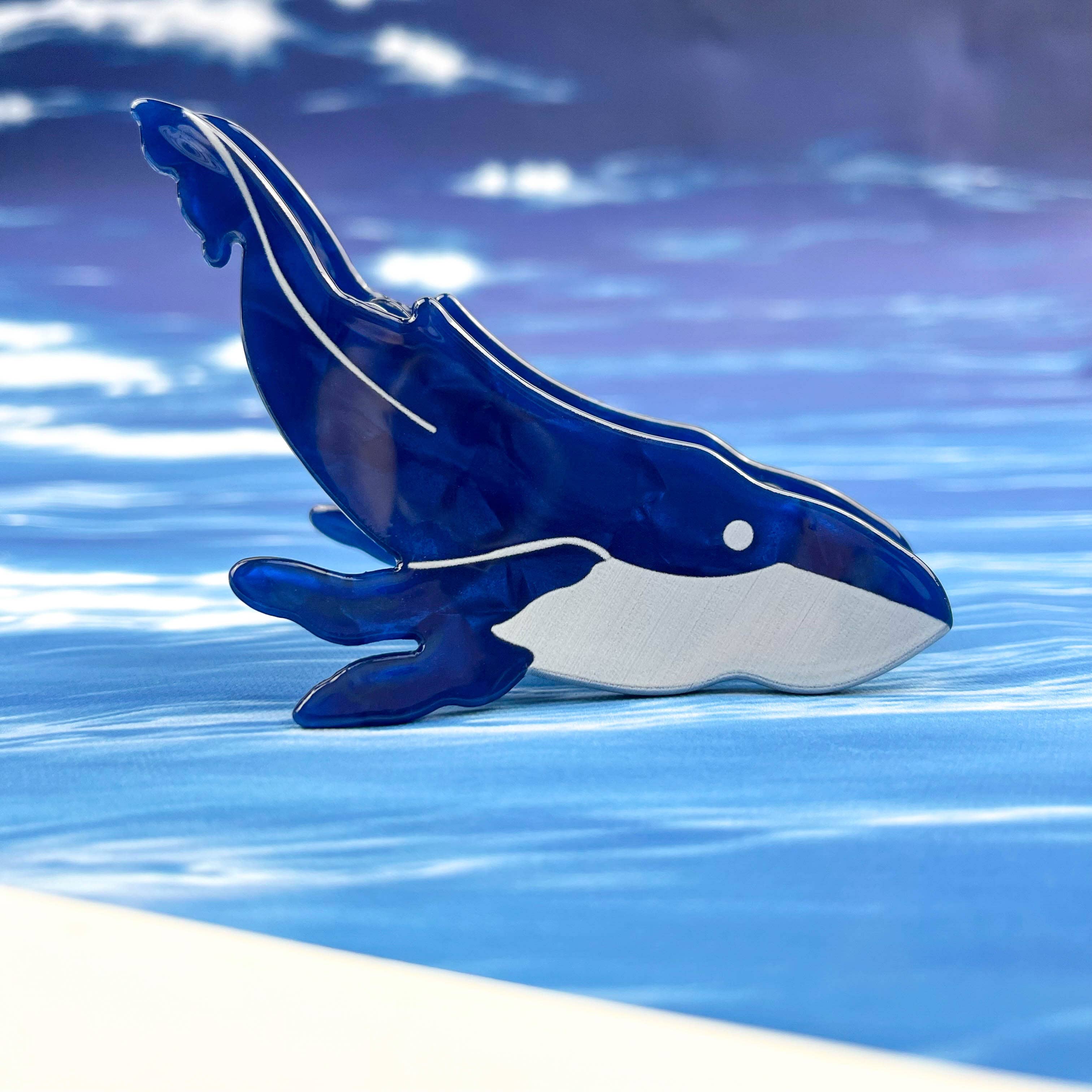 Deep Blue Dolphin Hair Claw Clip, Ocean-Inspired Accessory