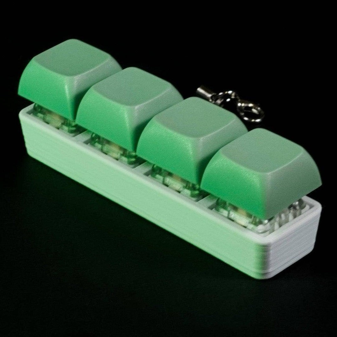 ASMR 4 Key Computer Mechanical Keyboard Fidget: Mint Green / Clicky (Louder)