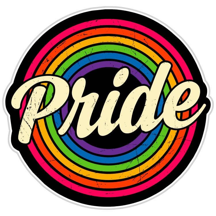 Pride Rainbow Target Sticker: Medium (3" W x 3" H)