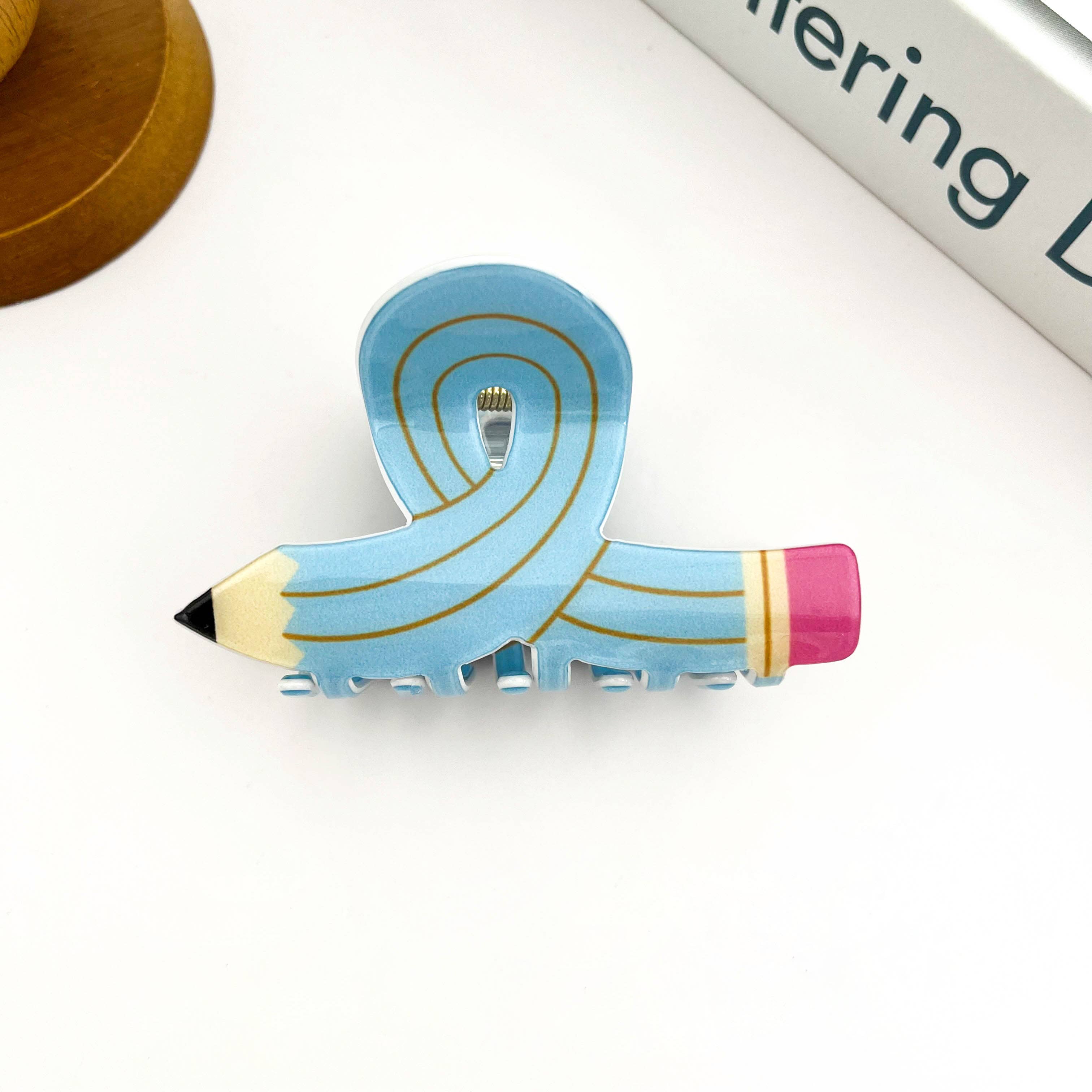 Pencil Claw Clip, Playful Stationery-Inspired Hair Clip: Black