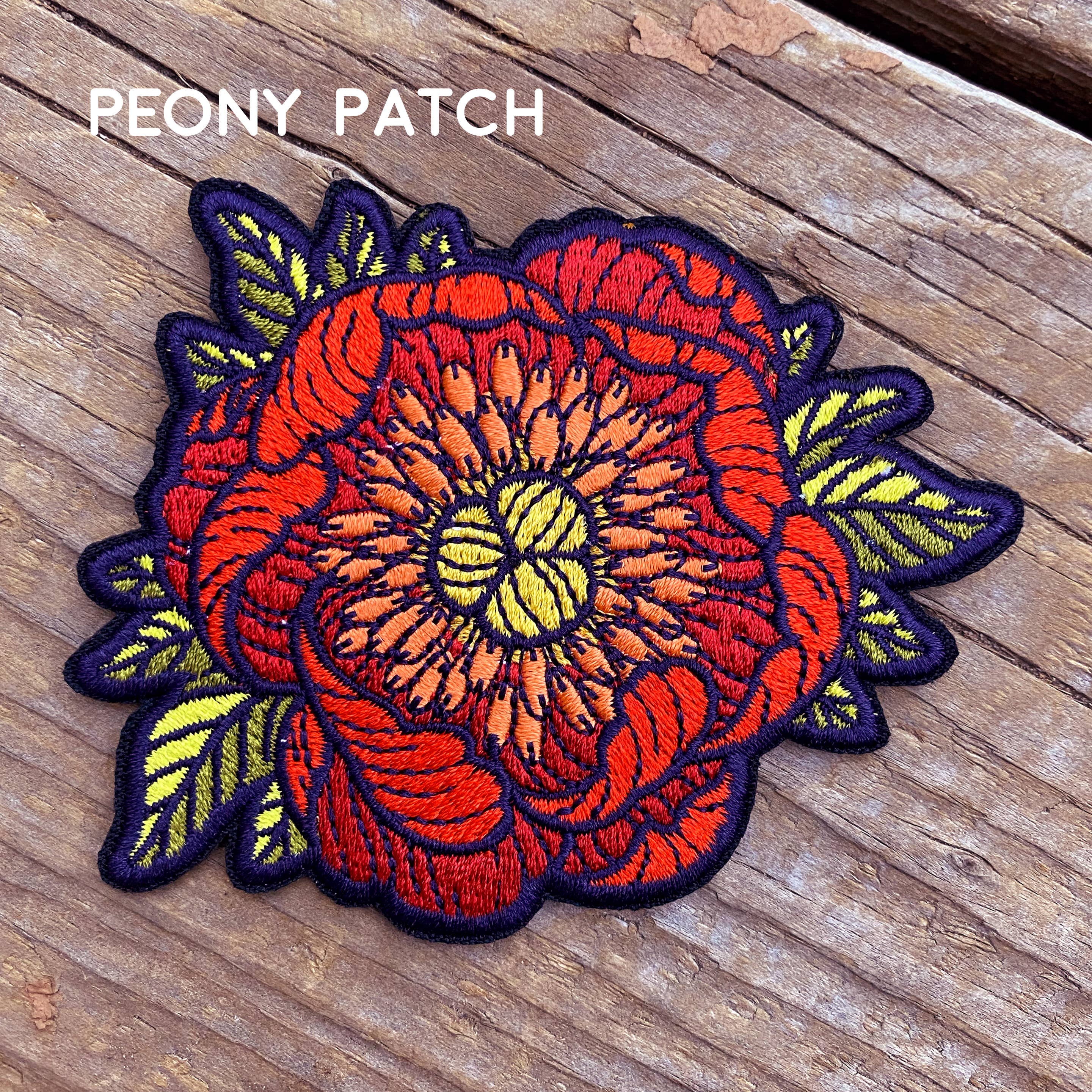 Peony Embroidered Patch