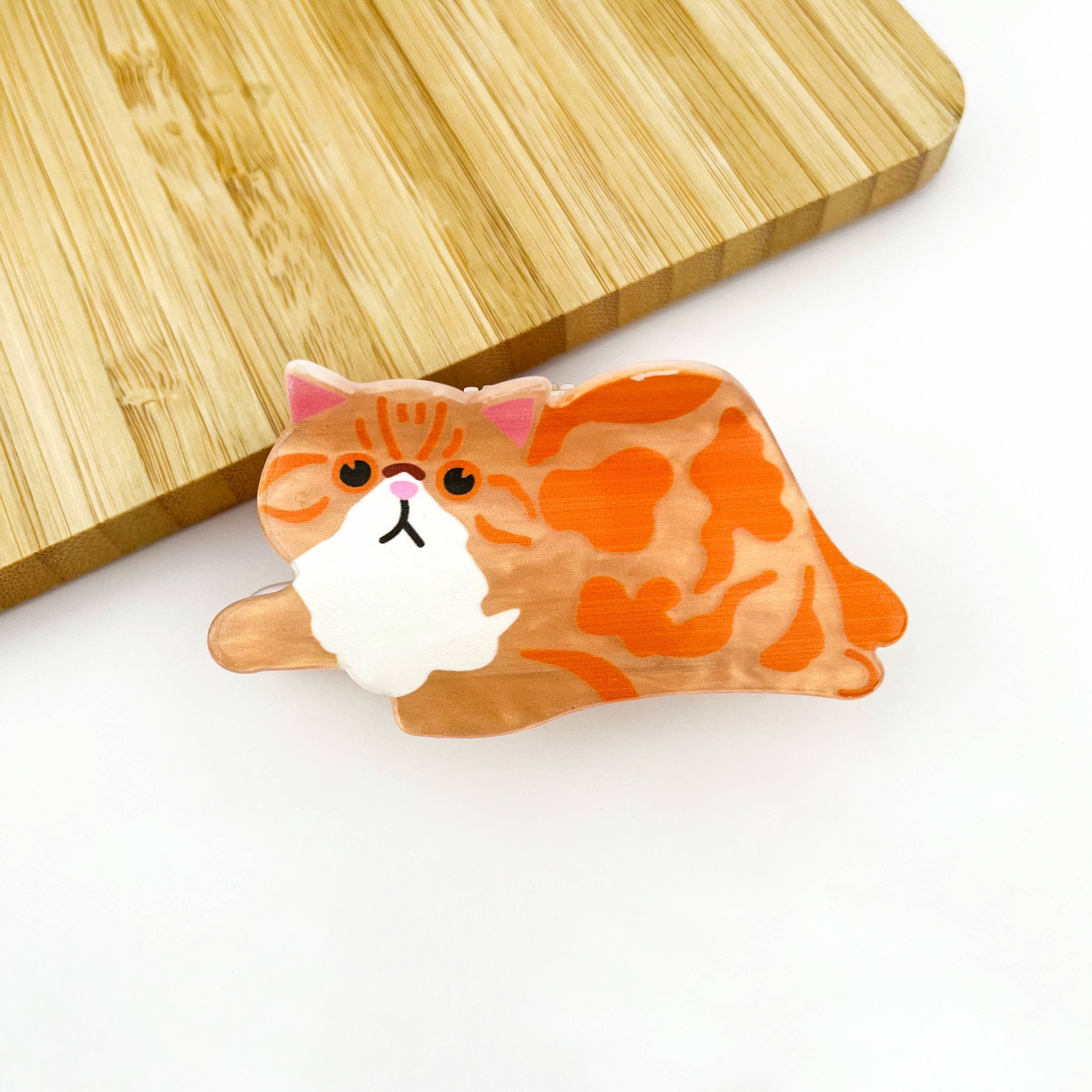 Cute Cat Claw Clip, Animal Hair Clip: Brown