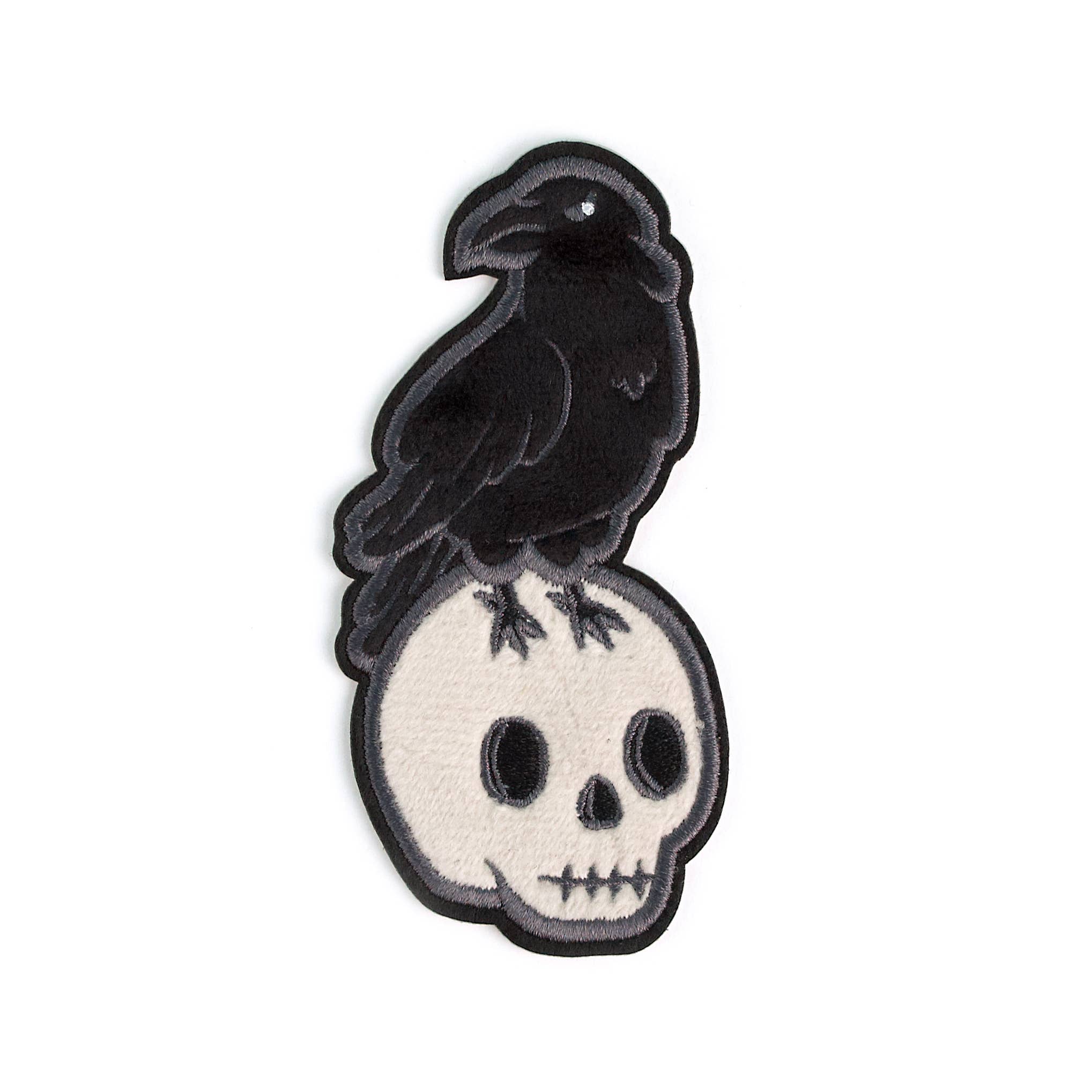 The Raven Fuzzy Plush Patch - Adhesive Backed for Sewing On