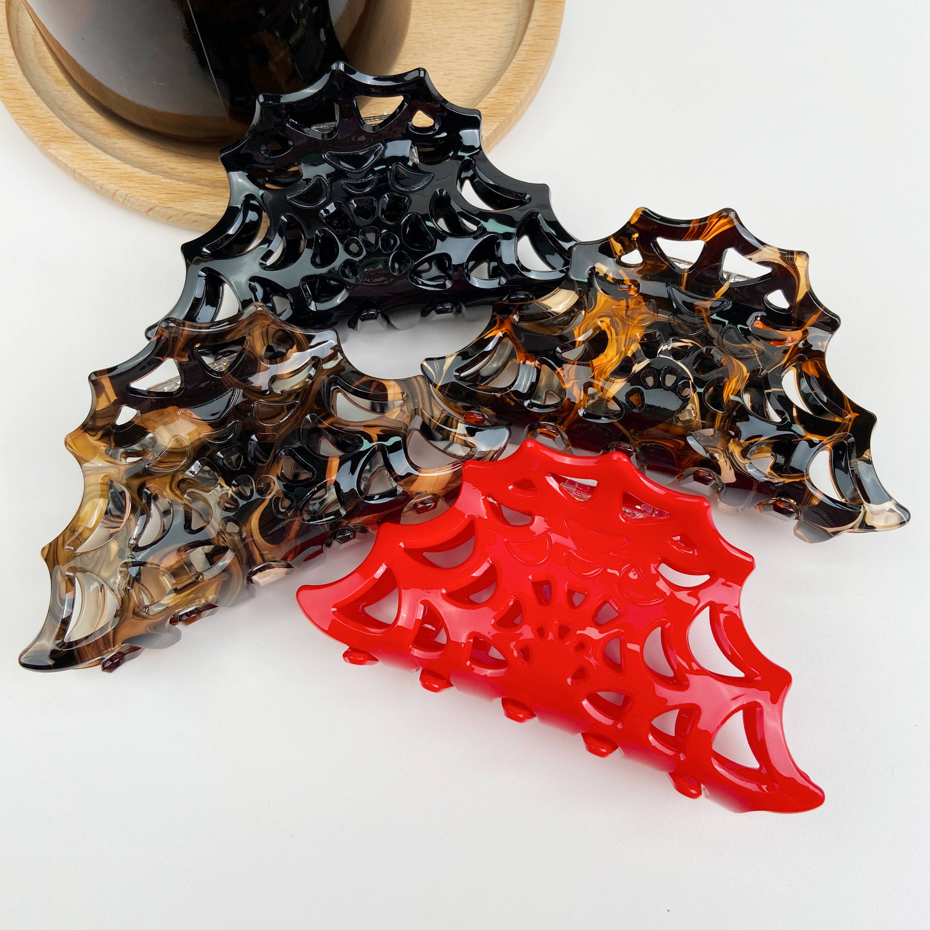 Red Spider Web Hair Clip
