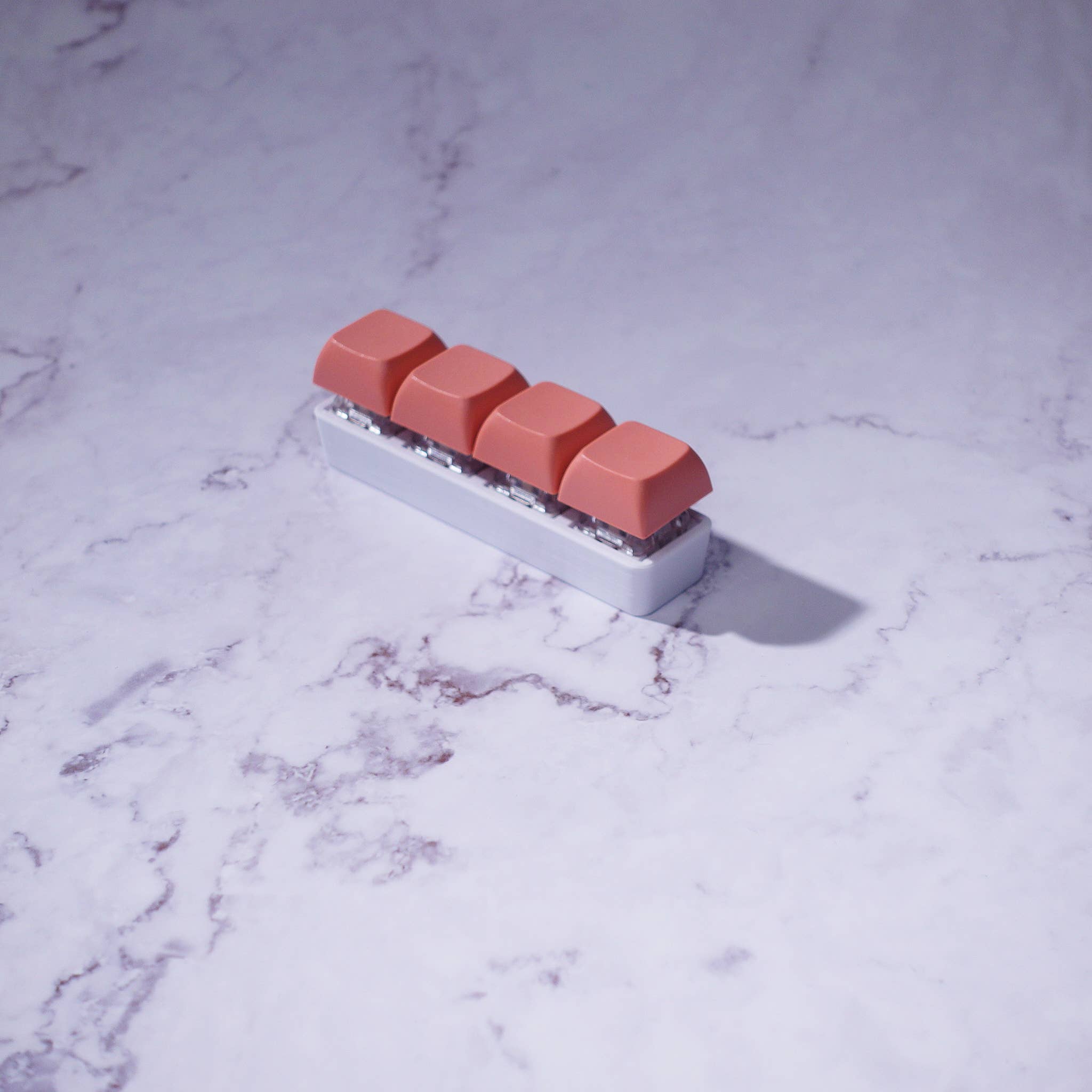 4 Key Mechanical Keyboard Fidget Keychain: Light Blue / Clicky (Louder)